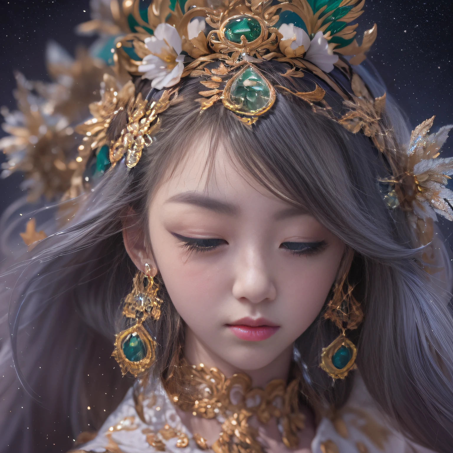 16k(tmasterpiece,k hd,hyper HD,16k)short detailed hair,Gold jewelry area in the back room,Flame Girl ,Yao Lang protector (realisticlying:1.4),Python pattern robe,Purple-pink tiara,Snowflakes fluttering,The background is pure,Hold your head high,Be proud,The nostrils look at people, A high resolution, the detail, RAW photogr, Sharp Re, Nikon D850 Film Stock Photo by Jefferies Lee 4 Kodak Portra 400 Camera F1.6 shots, Rich colors, ultra-realistic vivid textures, Dramatic lighting, Unreal Engine Art Station Trend, cinestir 800,Hold your head high,Be proud,The nostrils look at people