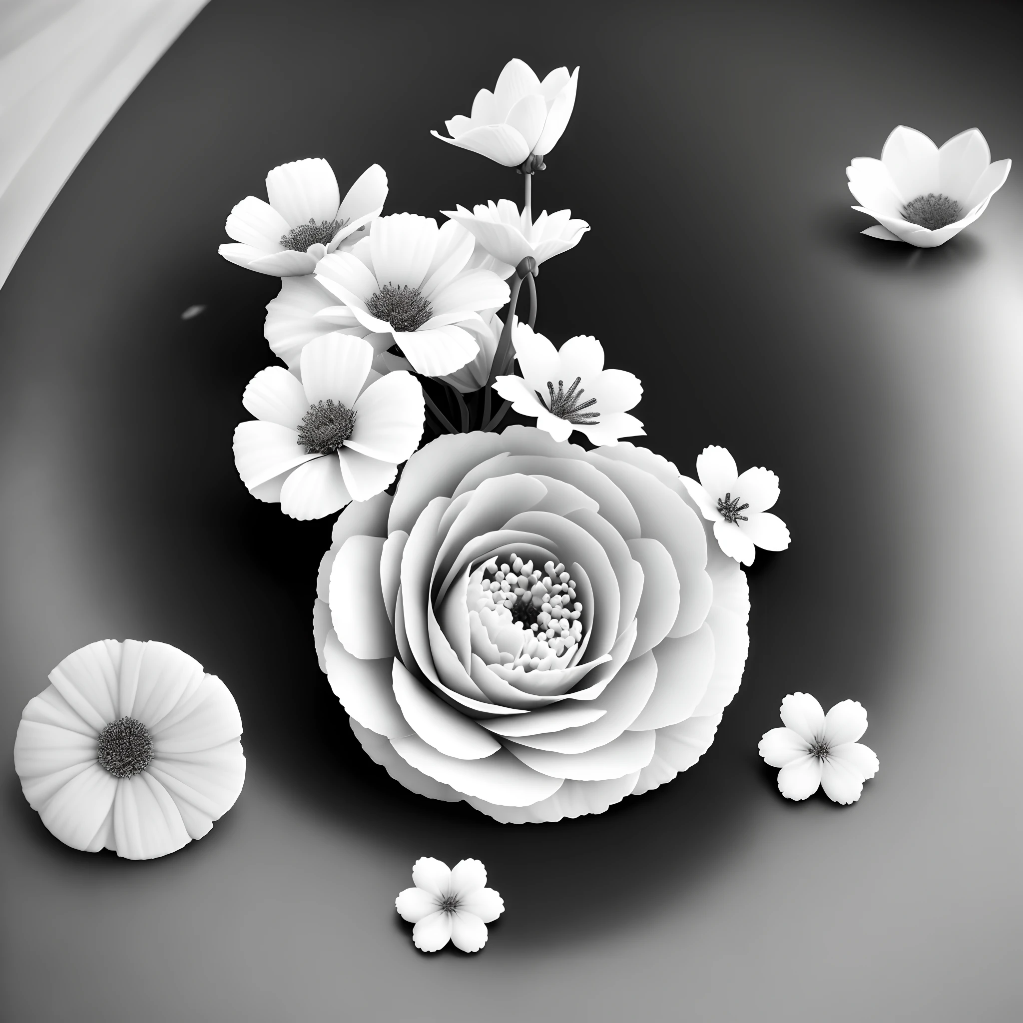 Flores em preto e branco