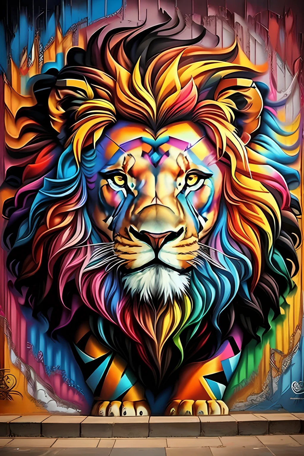 (lion), Eduardo Kobra padding ,wall PORTRAIT geometric multidimensional, art, chibi,
yang08k, beautiful, colorful,
masterpieces, top quality, best quality, official art, beautiful and aesthetic,