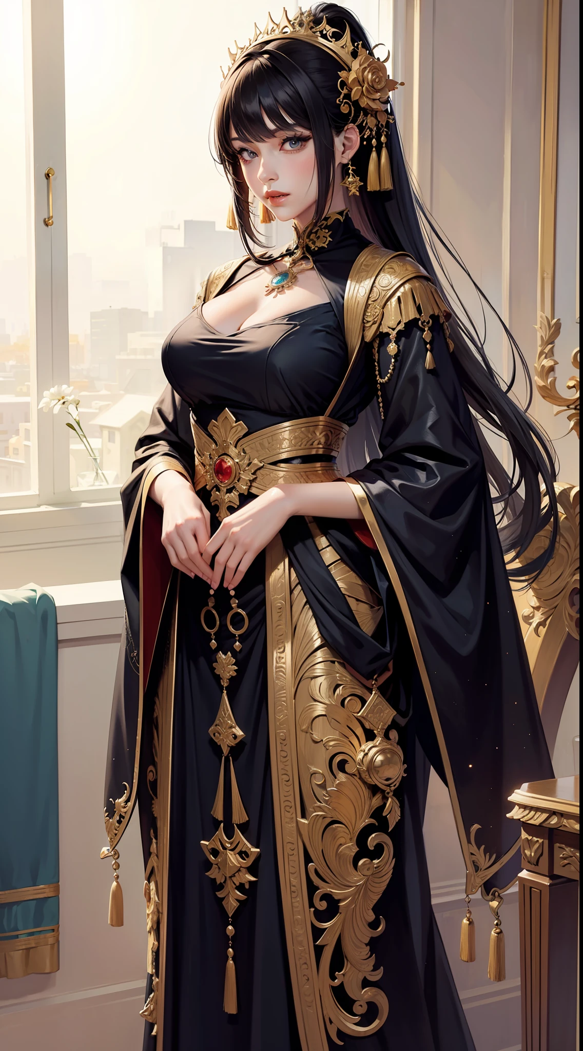 Beautiful woman in intricate Anime and Manga Inspired Outfit