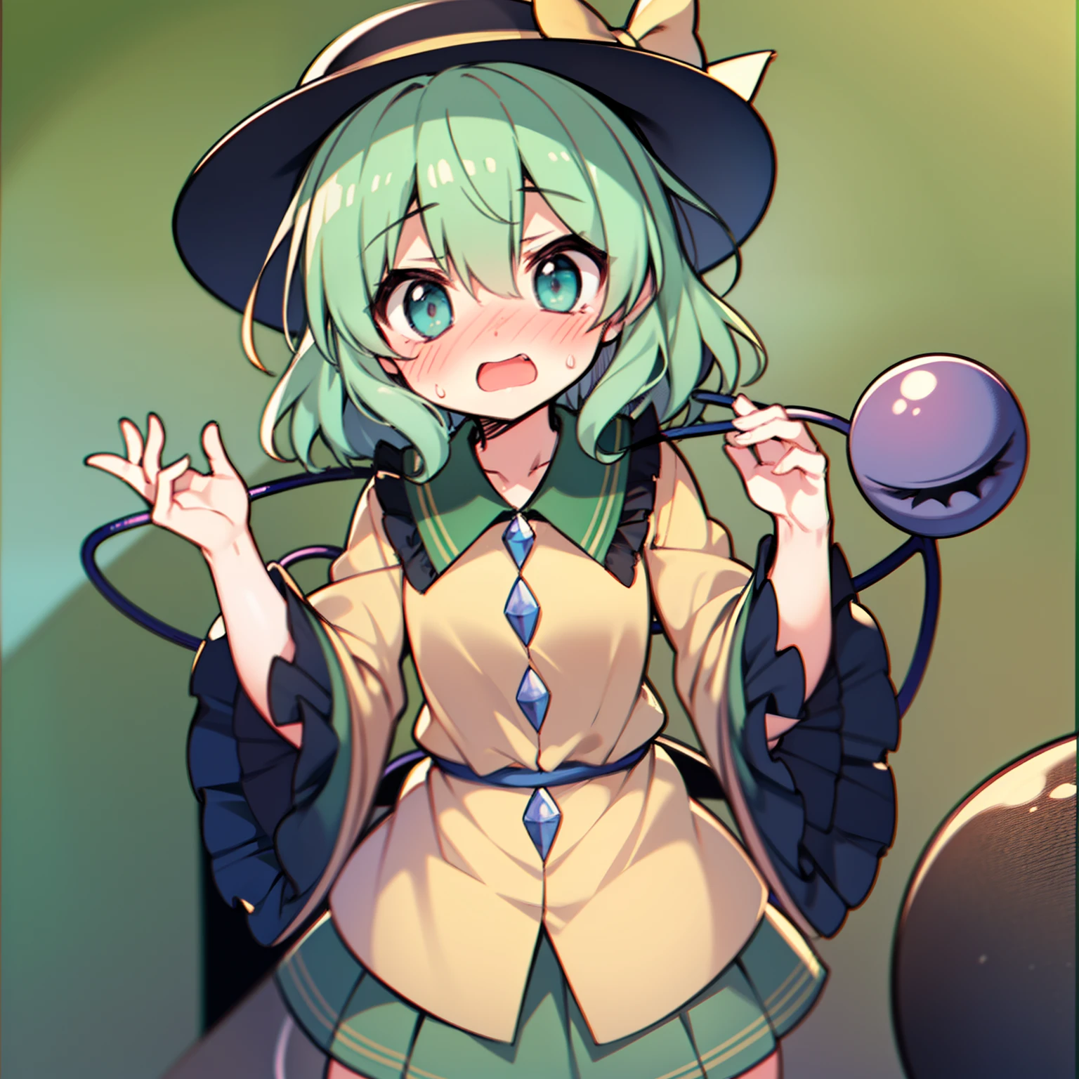 komeiji koishi,close range, Petite, embarrassed,