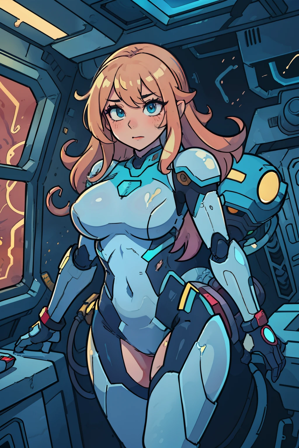 sex, sexual , sexy, professional artwork, detailed eyes, beautiful eyes, beautiful face, flawless face, gorgeous face, smooth features, large breasts, blush, thick thighs, beautifully detailed background, bdsm, bondage, wet body, muscular, muscular body, fit, toned, abs, muscular arms, muscular legs, athletic, white liquid on body, sci-fi, science fiction, future, neon lights, vaginal penetration, oral penetration, , tentacles, tentacle sex, surrounded by tentacles, grabbing tentacles, body wrapped in tentacles, tentacle insertion, tentacle penetration, tentacle in , tentacle in mouth, tentacles wrapped around body, tentacles wrapped around legs, thick tentacles, space ship interior, space ship, space, space visible through window, outer space, mechanical background, cum, cum in , cum on body, cum on breasts, cum on face, cum everywhere, white liquid, white liquid on breasts, white liquid everywhere, white liquid on body, white liquid on face, happy, pleasured, samus, samus aran, metroid, varia suit, power suit, nintendo, metroid dread, super metroid, metroid prime, exposed breasts, exposed , pubic hair, cyberpunk, cyborg, cyborg woman, cybernetics, cybernetic, robot, robotic arm, robotic leg