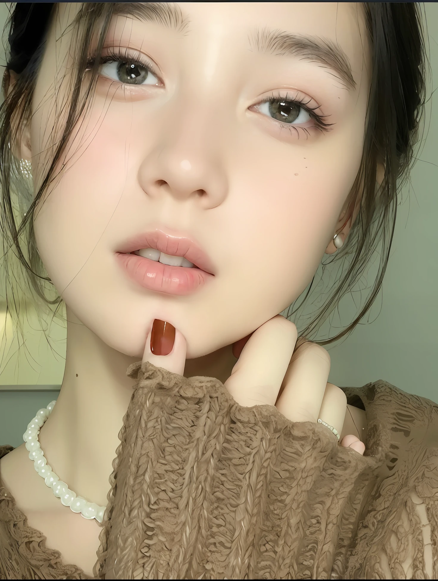 (64K,UHD,
best quality, masterpiece:1.2), (realistic, photo-realistic:1.37), ultra-detailed, 1 girl, cute, solo, beautiful detailed sky, detailed cafe, night, sitting, dating, (nose blush), (smile:1.15), (closed mouth) small breasts, beautiful detailed eyes, (collared shirt:1.1), night, wet, business attire, rain, white lace, (short hair:1.2), floating hair NovaFrogStyle, topless,