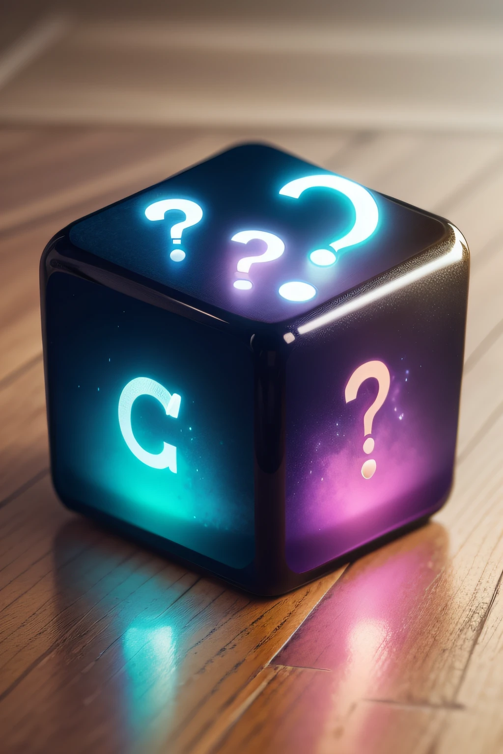 cube with question mark on the sides magic color