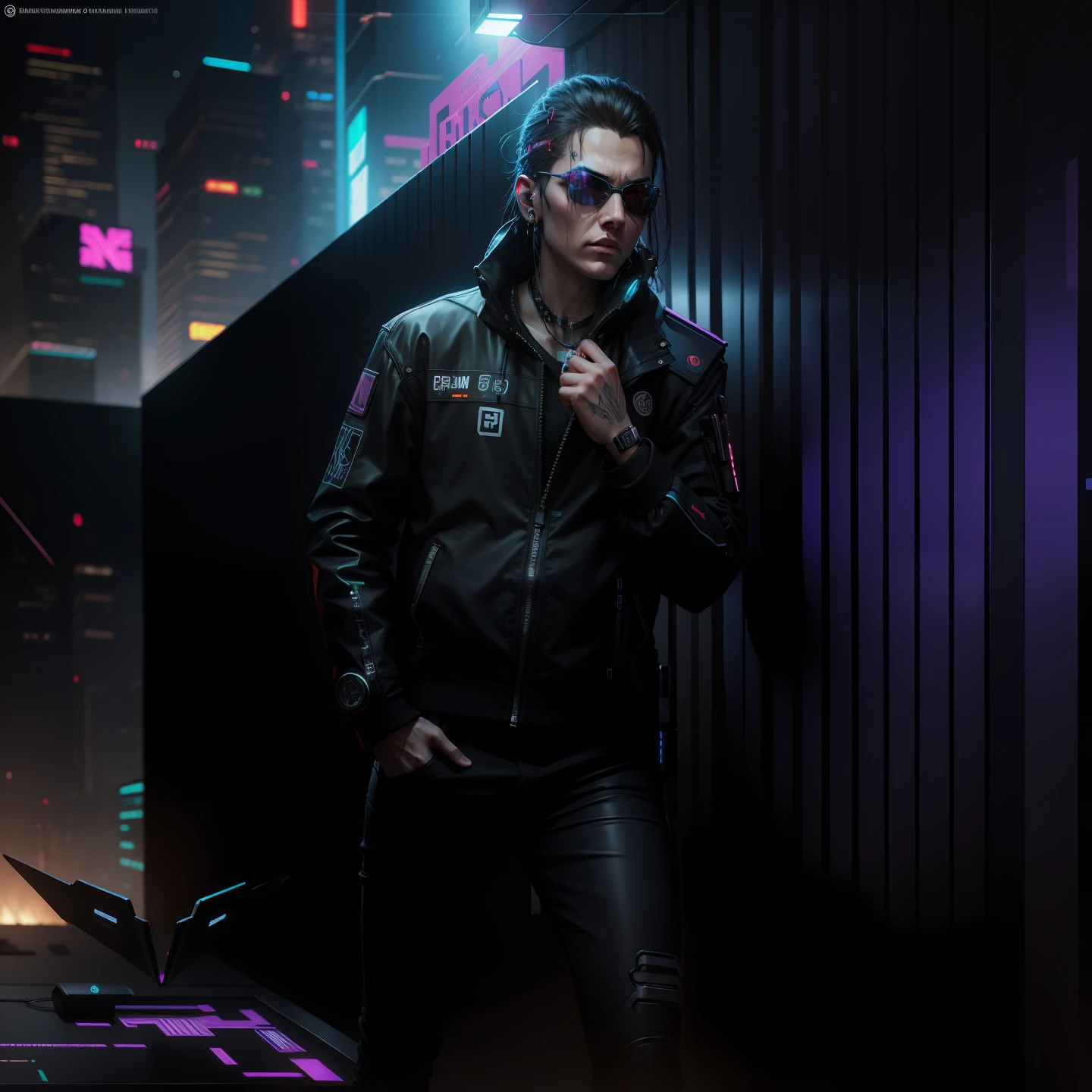 Change background, cyberpunk, keep real face, 8k, ultra realistic
