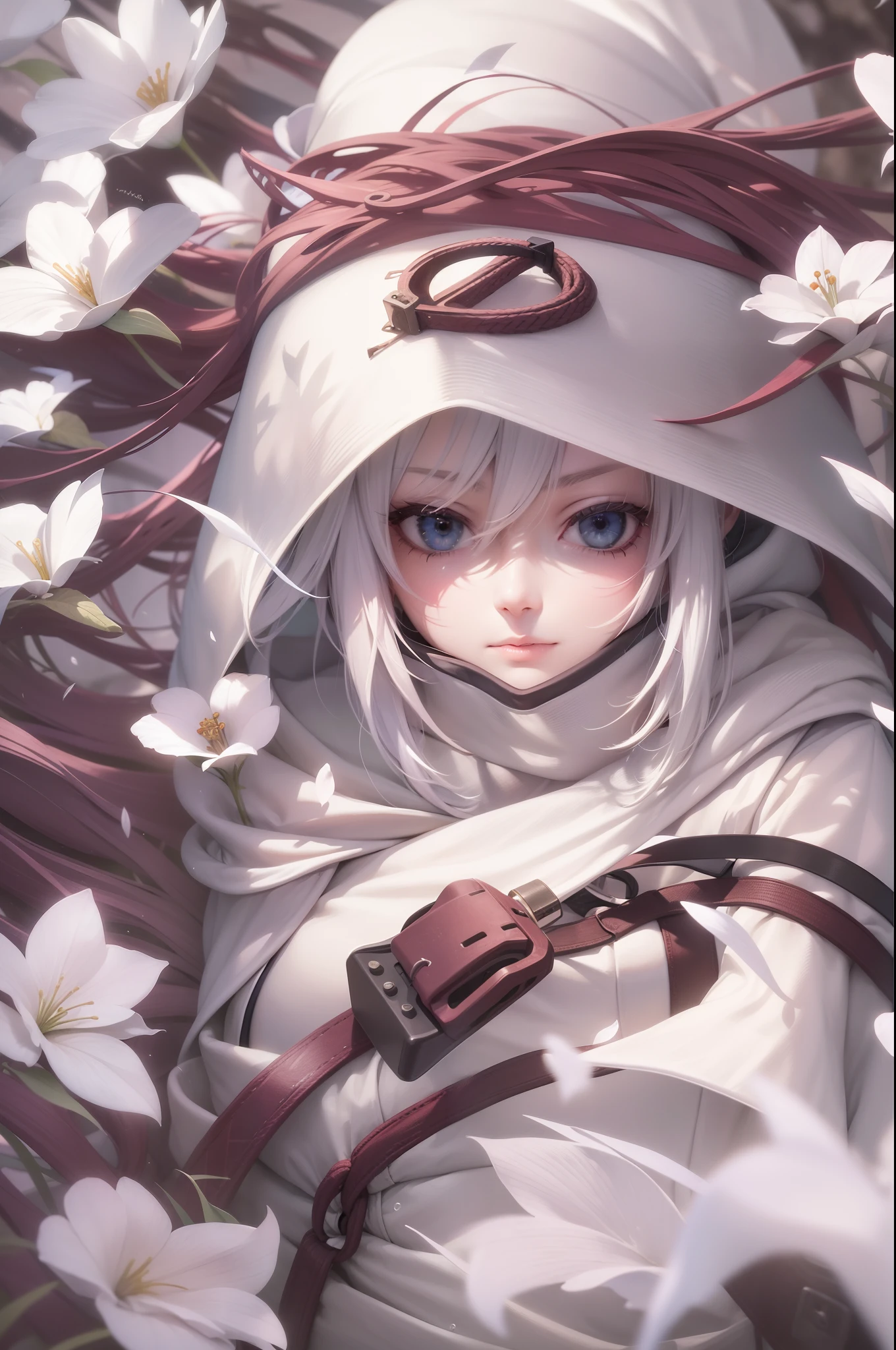 The female ninja in white summons the Wind System Secret Method