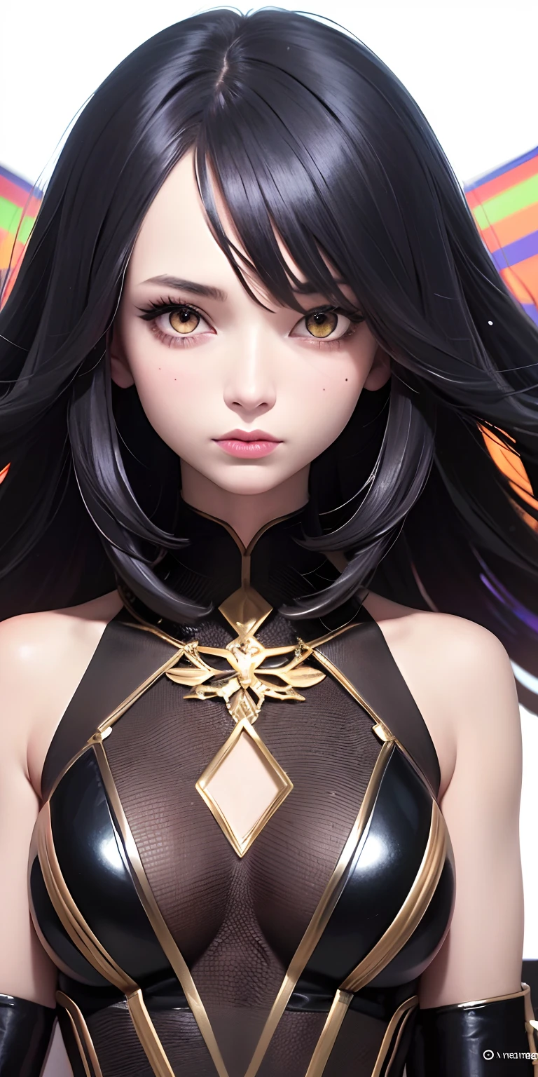 Need,tmasterpiece,Golden eyes,Look up,The upper part of the body,Hairline,Fair skin, ((ultra - detailed)),((eyes with brightness)),(Detailed eyes),8k,winking,((Realistic skin)),((Focus detail 2 straps on the shoulders of the clothes)),((Shiny facial skin)),Colorful hair and colorful dresses,Rosla's soft vibrancy,Ross La cartoon is vibrant,Style anime 8k,beautiful portraits,The artistic germ is rich and colorful!!!, !dream artgerm, Beautiful anime girls, Style digital art, Art Wallpaper 8k, number art, extremely detailed art germ,