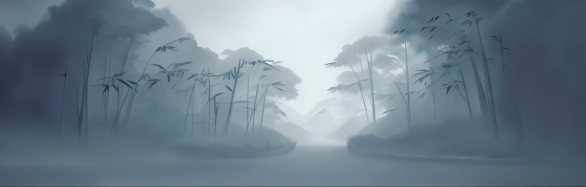 A bamboo forest,Some fog,HD clear,arte de fundo, digital 4k painting
