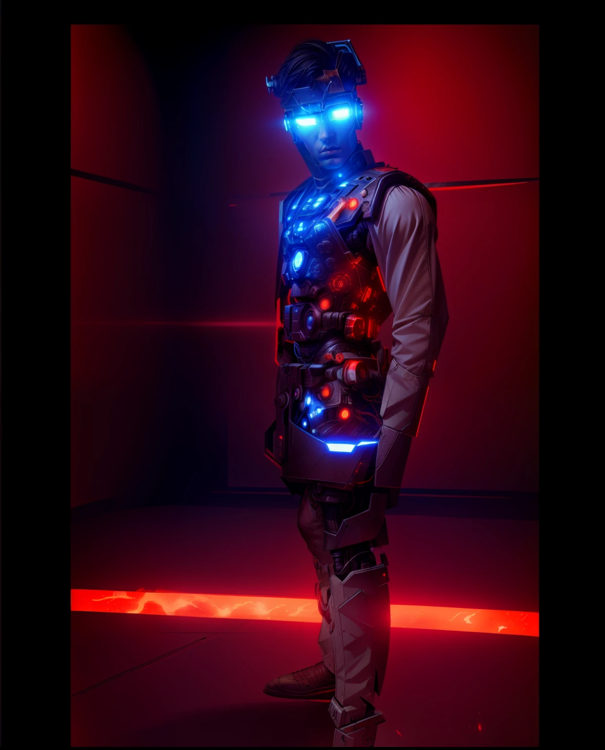 A cyborg warrior