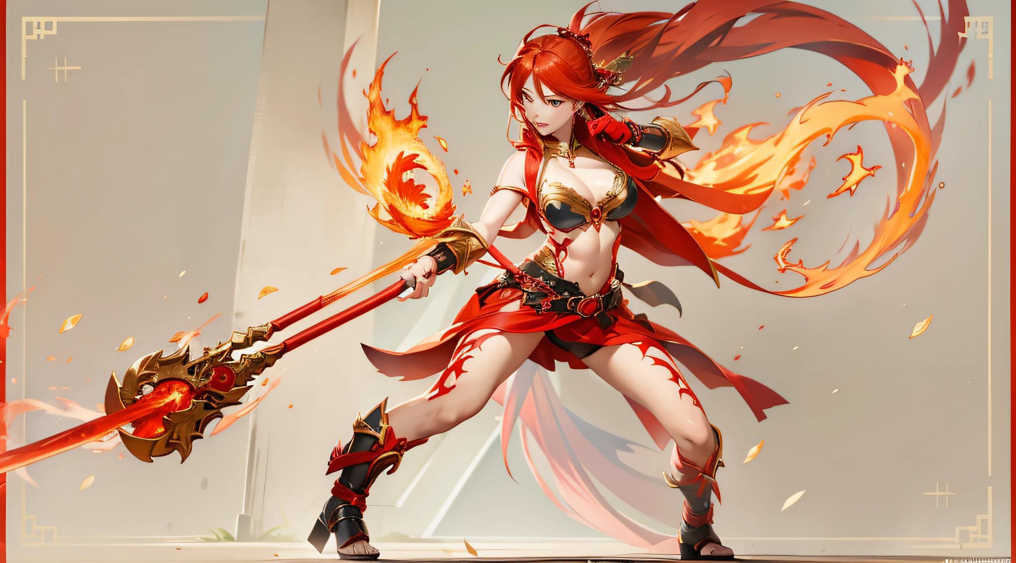 Fiery redhead long enchanted fire spirit goddess sleepy、Get into a sleeping position、full bodyesbian