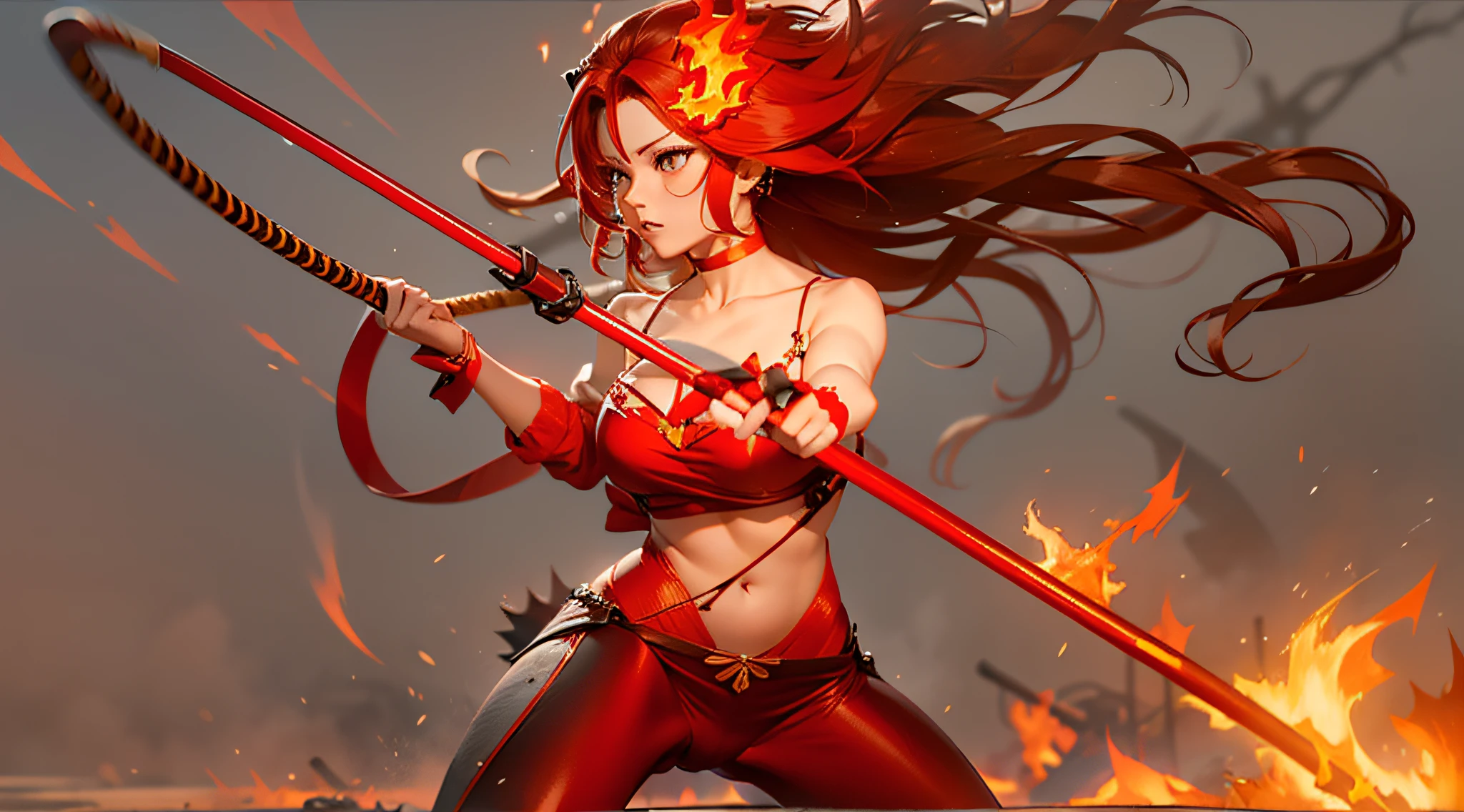 Fiery redhead long enchanted fire spirit goddess sleepy、Get into a sleeping position、full bodyesbian