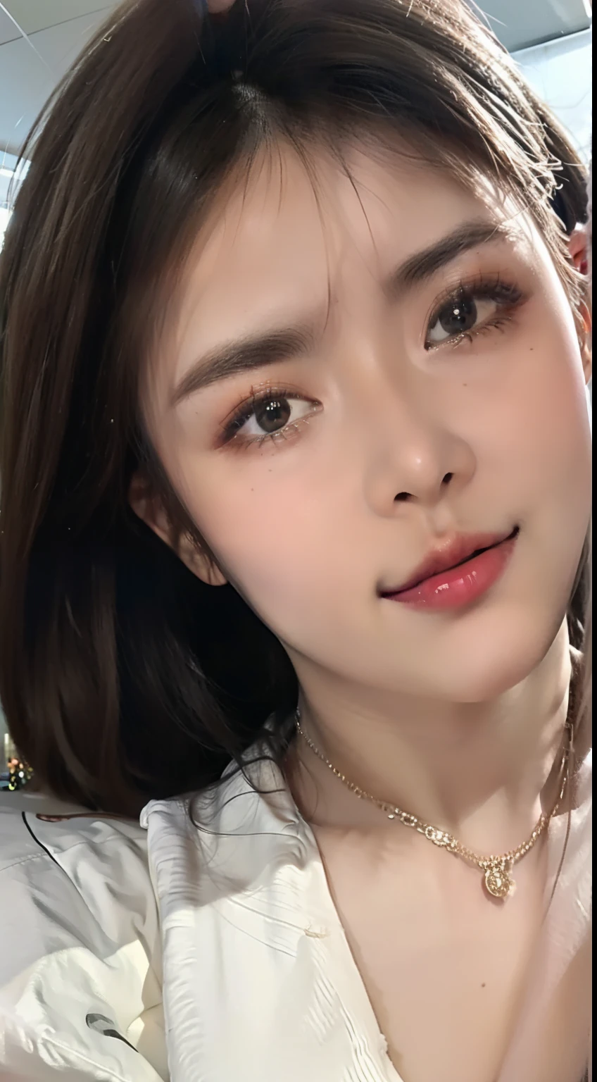 (ighly detailed、underground parking、fine、a little fat、plumw、huge tit、huge tit、M cups、A sexy、Exquisiteface、Large aperture、Close-up portrait of a person)