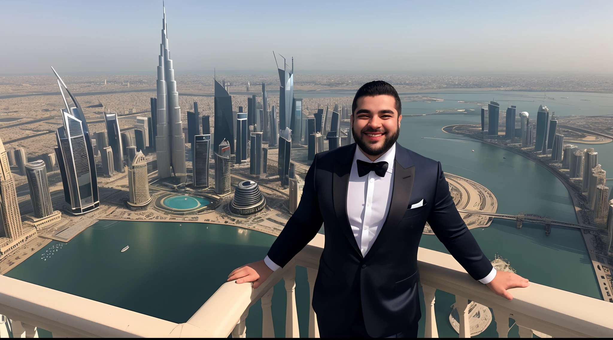 I draw for myself a man who is the embodiment of Success The personification of wealth, um homem de sucesso com roupas caras, carros caros, cercado de coisas caras, Maybe with a mansion in the background, talvez com a vista da cidade de Dubai ao fundo, maybe with the view of New York or maybe with the view from the top of the Burj Khalifa This man is extremely successful This man is extremely rich and he is. extremely happy he is a chubby, brasileiro barbudo, com um rosto bonito, um sorriso bonito e tem 36 anos e usa roupas caras, but matching the environment in some photos He's in an executive outfit, In other photos he is in a more relaxed way, mas sempre extremamente chique, extremamente bonito e extremamente bem cuidado.