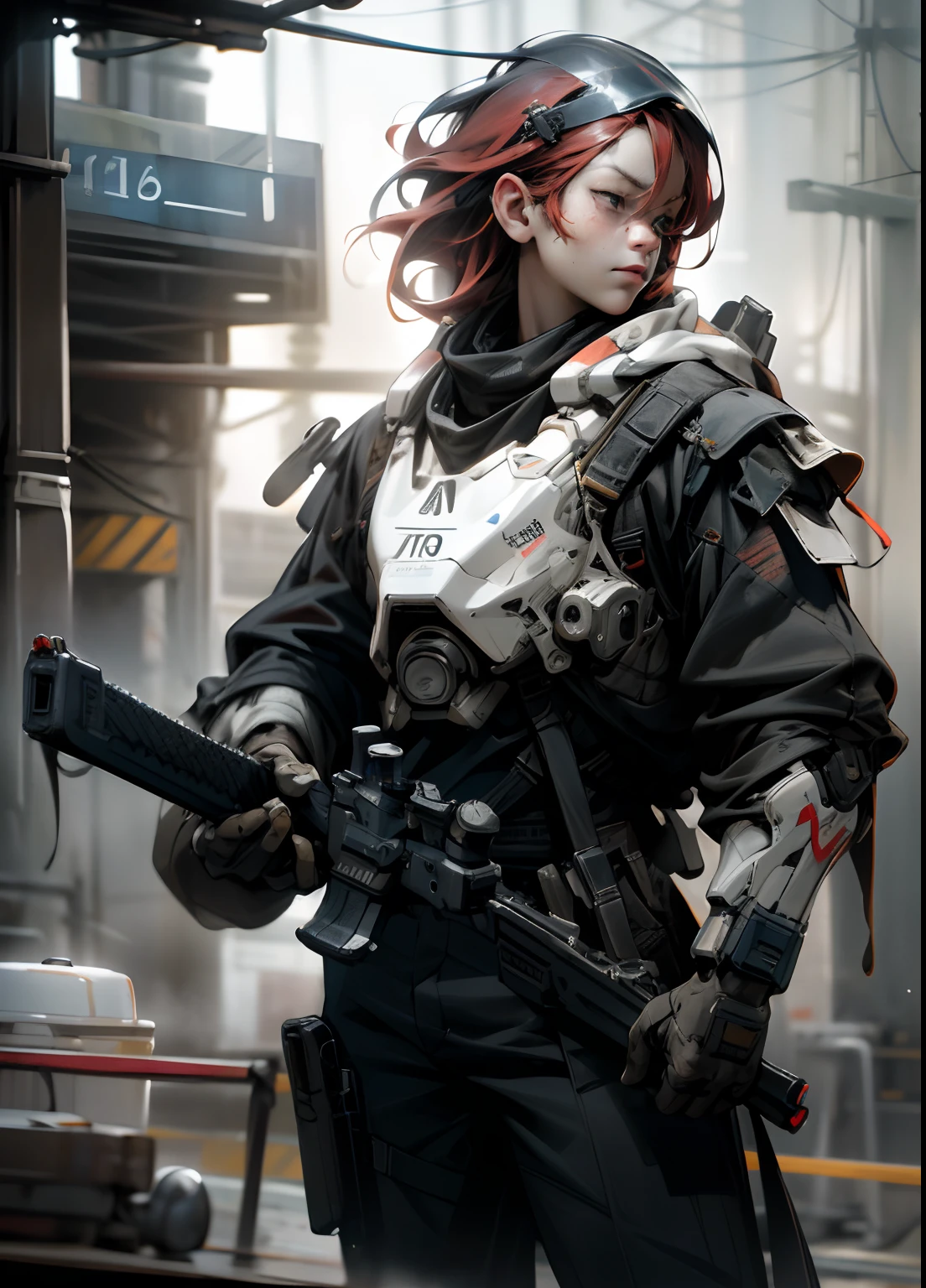1 man, Red hair, Standing in Rebel Trooper uniform helmet, holding gun, photorealistic, photo, masterpiece, realistic, realism, photorealism, photorealism, photorealism, photorealism, photorealism, photorealism, digital art trending on Artstation 8k HD high definition, realistic, detailed, skin texture, anchor, best quality, ultra high resolution, detailed, raw photo, sharp, by Lee Jeffries Nikon D850 film, stock photo 4, Kodak Portra 400 camera, f/1.6 lens, rich colors, hyper-realistic, lifelike texture, dramatic lighting, Unrealengine trending on Artstation Cinesstill 800,