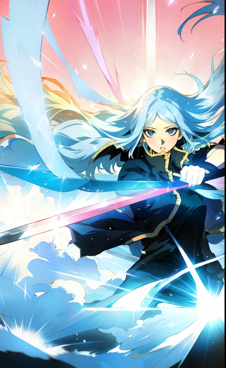 Woman with Manga Effects and a Sword