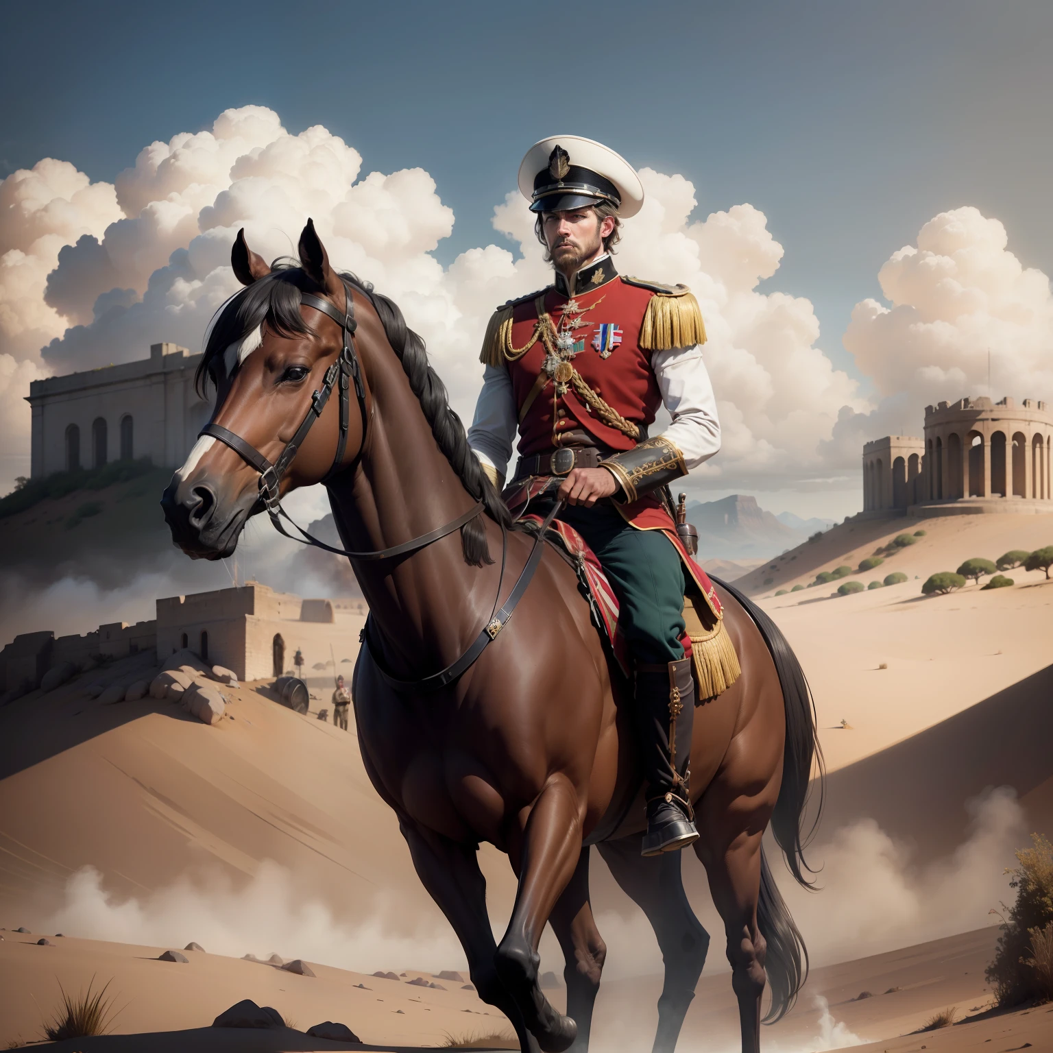 ((cuerpo completo)) The British army of the nineteenth century colonizes part of Africa, fotorrealista, Motor irreal, Hacer, Kinematic, epopeya, 8k, Calidad de bestia, Hacer, Ultra detalles, realista, Hombre blanco