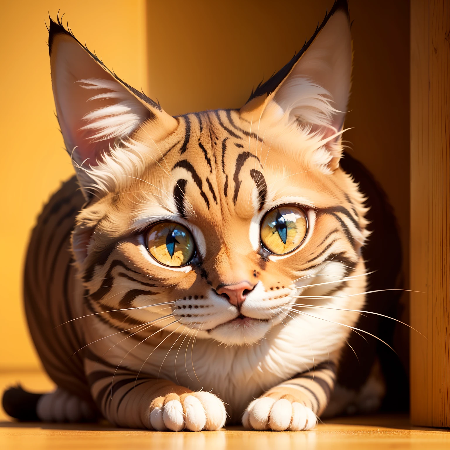 Gato, amarelo, Estilo desnhon animado