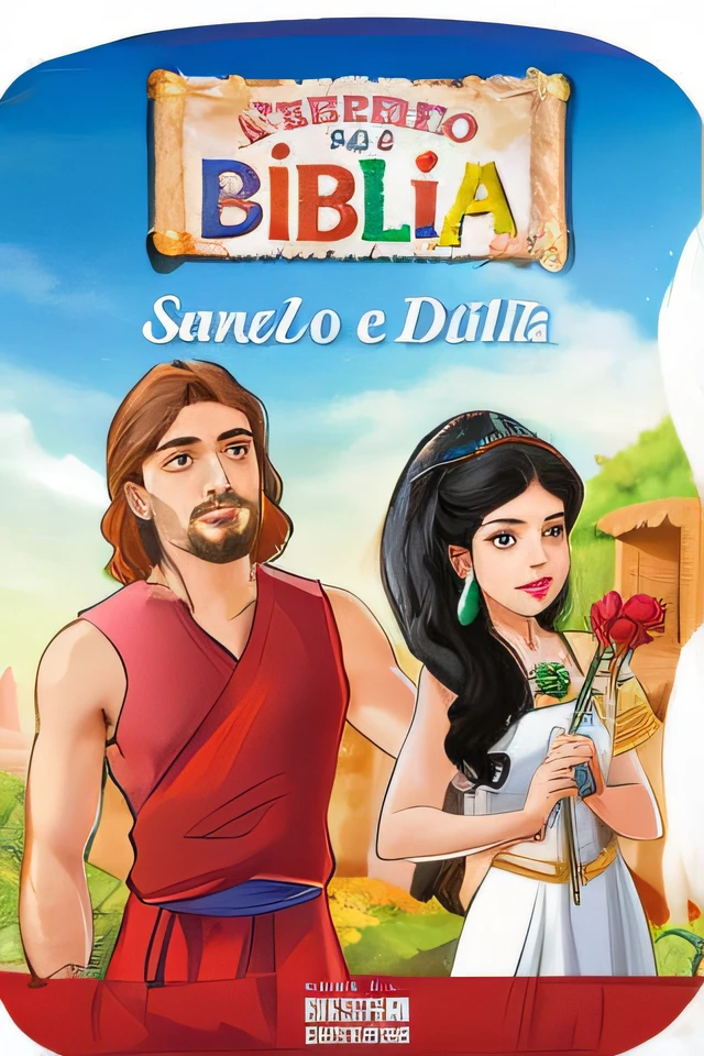 uma imagem dos desenhos animados de um homem e uma mulher em um vestido vermelho, bible illustration, (livros), Bible, rosalia vila i tobella, Directed by: Bernardo Daddi, Directed by: Emiliano Di Cavalcanti, julia sarda, by Emilio Grau Sala, Directed by: Italo Mus, Directed by: Tommaso Dolabella, inspirado em Samuel Silva, samson pollen