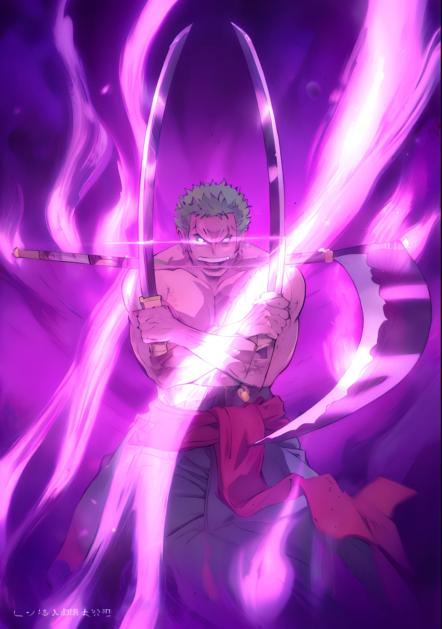 Roronoa Zoro (trabalho prima, 4K分辨率, ultrarrealista | |, muito detalhado), Asura, Onigiri.