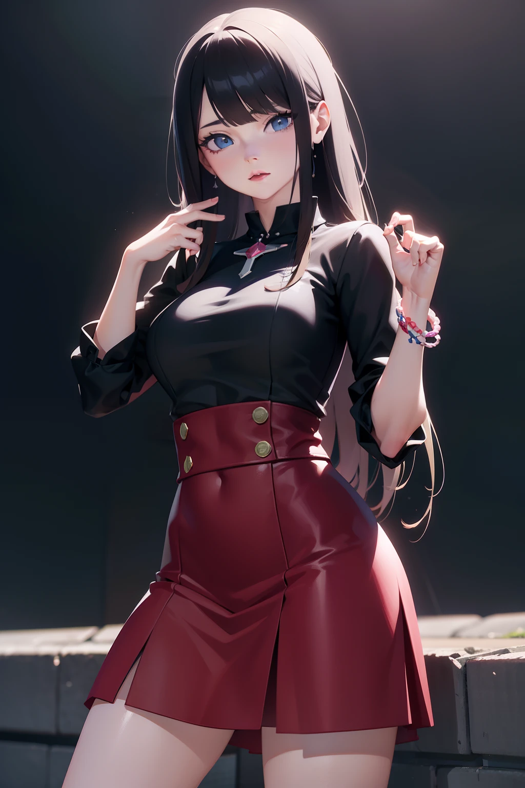 Araffe vestido com uma roupa de couro segurando um microfone e usando fones de ouvido, Estilo Ross Tran, Ross Tran 8 K, No estilo de Ross Tran, anime estilo 3d, 3 d render arte do caractere 8 k, Arte no estilo de Guweiz, Trend in CGTacing:, photorealistic anime girl rendering, estilo anime. 8k, 🌺 CGSetnation