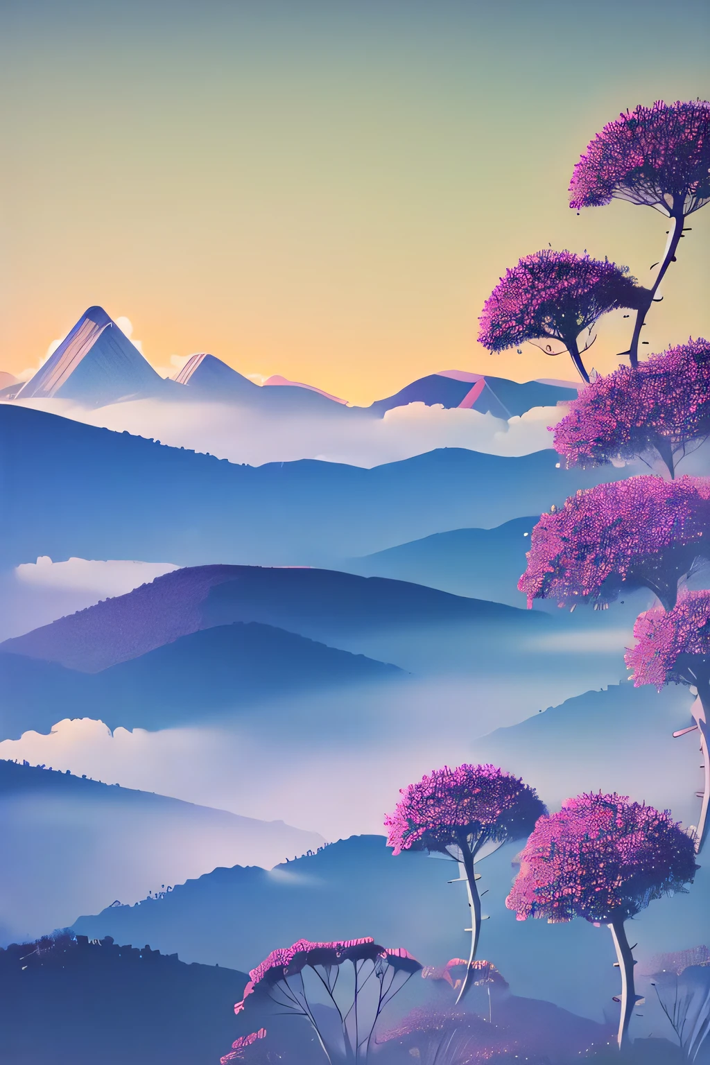 a The Fool stands at the center, a figure full of innocence and wonder, ready to embark on a new journey, a small dog barking at his feet. Surrounding the Fool are swirling patterns and shapes, reminiscent of a kaleidoscope, representing the endless possibilities that await.In the background, there are mountains rising up to meet the sky, with their peaks lost in the clouds. The mountains symbolize the challenges that lie ahead, while the clouds represent the unknown and the mystical.The colors used are bright and cheerful, with a mix of warm and cool tones. The Fool is dressed in a bright green outfit, with a feathered cap on their head, symbolizing their connection to nature and their freedom of spirit. The surrounding shapes and patterns are in various shades of pink, purple, blue, and yellow, evoking a sense of joy and playfulness. The lighting is soft and diffused, creating a dreamy and otherworldly atmosphere. The overall effect is one of hope, optimism, and the excitement of embarking on a new journey, filled with endless possibilities. by josangonzalez GnosticOutsider evreka15 archetypal, symbolic, Occult Art by Frieda Harris, Carl Jung, JFC Fuller, William Baziotes, Dali, The image depicts a dynamic, fluid, and ever-changing landscape, representing the idea of "rhizomatic movement" as proposed by Gilles Deleuze and Felix Guattari. The image shows a landscape of interconnected lines, shapes, and colors that represent the idea of a non-hierarchical, dynamic, and ever-evolving system of thought and understanding. The background is abstract and minimalistic, with an emphasis on the theme of interconnectedness and interdependence, using elements such as geometric shapes, vibrant colors, and dynamic lines to convey the idea of a fluid, ever-changing system. The image is intended to evoke feelings of curiosity, inspiration, and understanding, reflecting the idea that the world is not a static and hierarchical structure but rather a dynamic and interconnected network of ideas. The main visual artists to reference for this image would be Sol LeWitt, Yayoi Kusama and Jenny Holzer. The artistic techniques and methods used in the image would include minimalism, geometric shapes, and the use of contrasting colors and compositions to create a sense of depth and complexity. The color palette would primarily consist of bright and vibrant colors, with a focus on reds, yellows, and blues to convey a dynamic and energizing atmosphere. The lighting would be bright and dynamic, with an emphasis on the interconnected lines and shapes as sources of light. The angle of the shot would be frontal, to further emphasize the complexity and interconnectedness of the scene. The digital medium will be used to create this image, and the three professional-grade software programs that would be useful in creating this image would be Autodesk Maya, Adobe Illustrator and Adobe After Effects. The post-processing techniques recommended for this image would include animation, motion graphics and compositing to enhance the dynamic and interconnected atmosphere. The