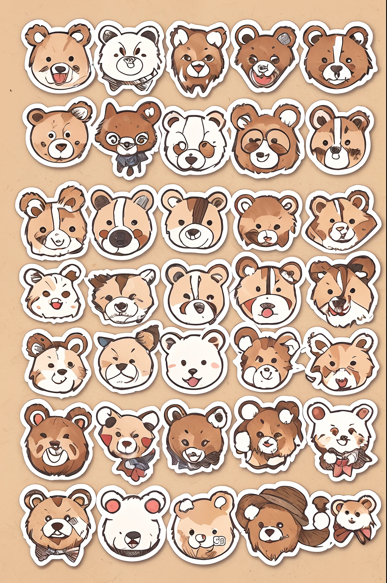 ,Bear logo ,Manga Sketch, (Japan comic style), (Cute:1.2),Best Quality, masutepiece,Bear sticker illustration