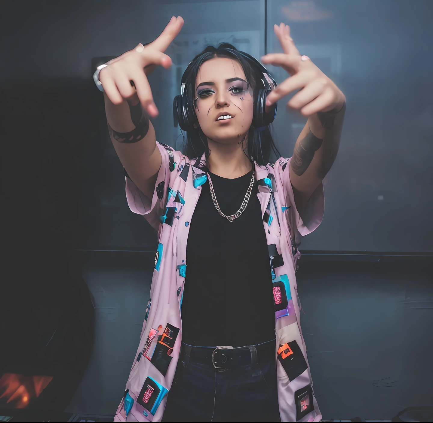 Cyberpunk dj girl
