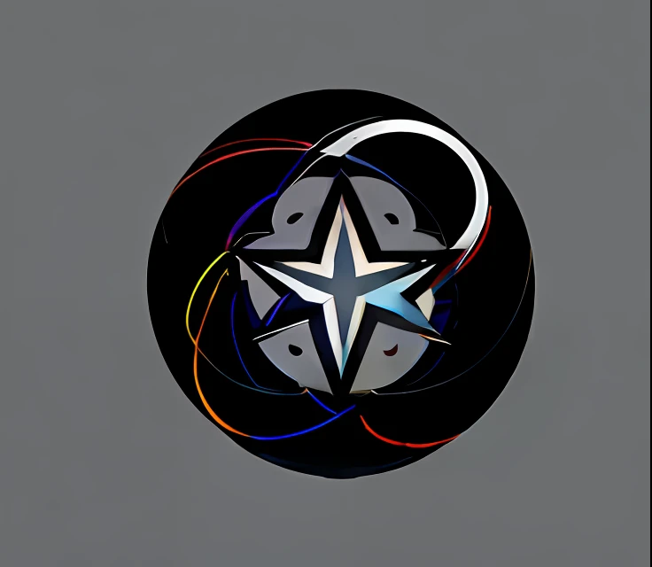 a close up of a circular object with a star in the middle, logo art, abstract logo, avatar for website, antediluvian, symmetrical logo, circular logo, a round minimalist behind, round logo, angular asymmetrical design, angular design, artdevian, x logo, symbol, 2 d logo, logo without text, asymetrical design