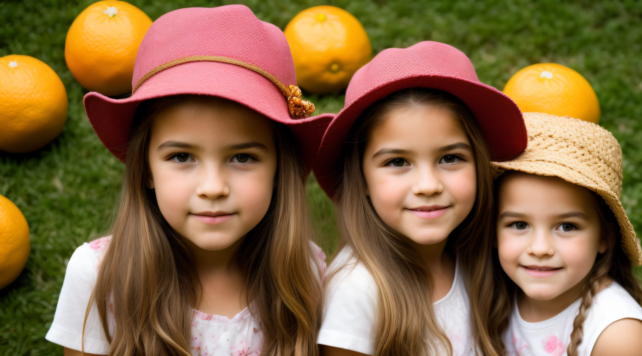 estilo russo, Girl children, retrato , BLONDIES long hair with hat, estilo fazendeira, com rolos de feno e trigo , Celeiros, Laranjas. ORANGES.