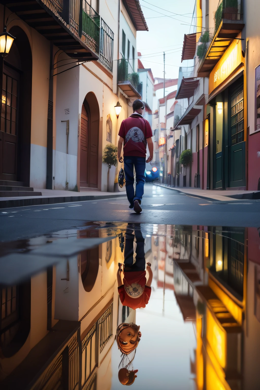 idoso no meio da rua refletindo