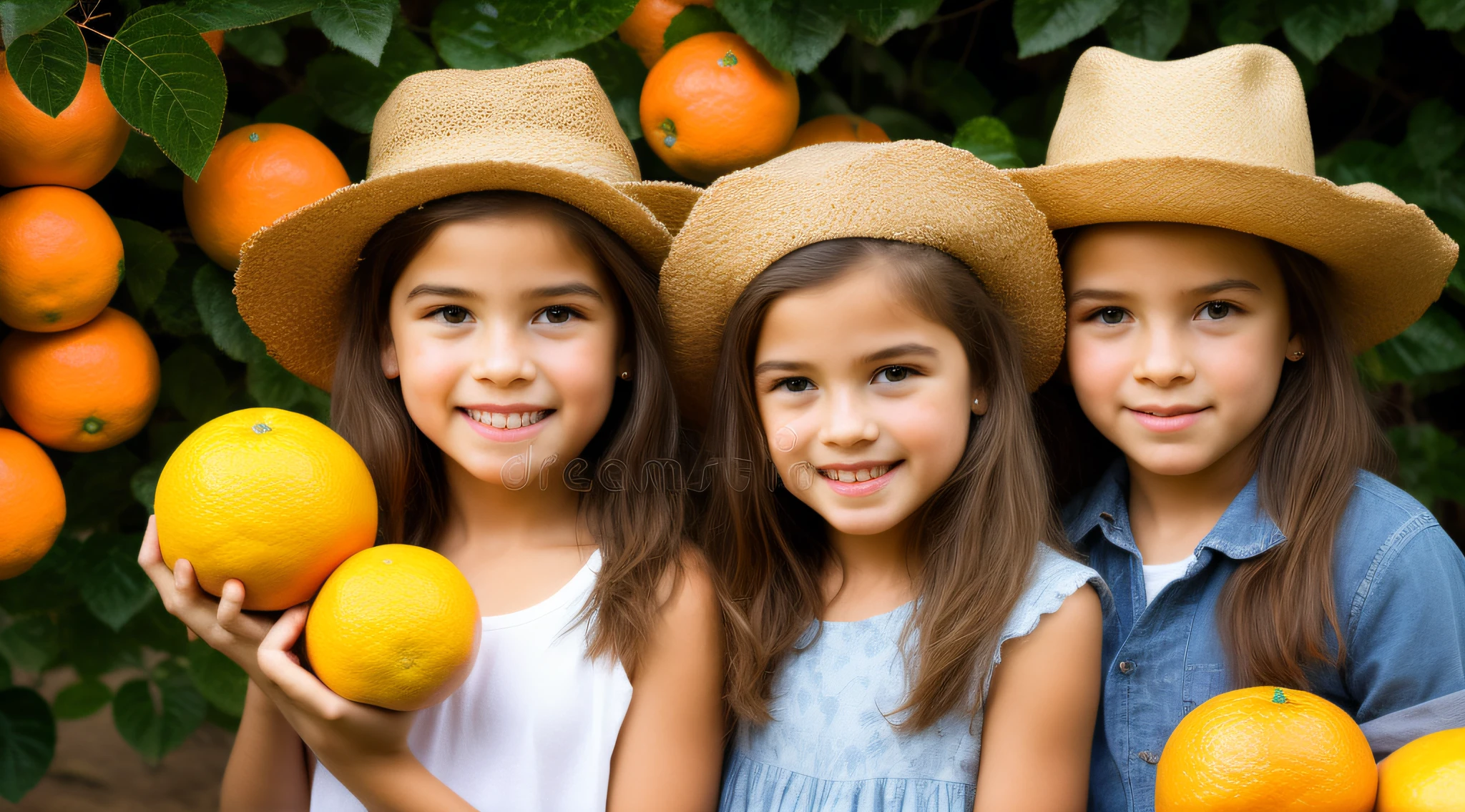 estilo russo, Girl , retrato , BLONDIES long hair with hat, estilo fazendeira, com rolos de feno e trigo , Celeiros, Laranjas. GREEN ORANGES.