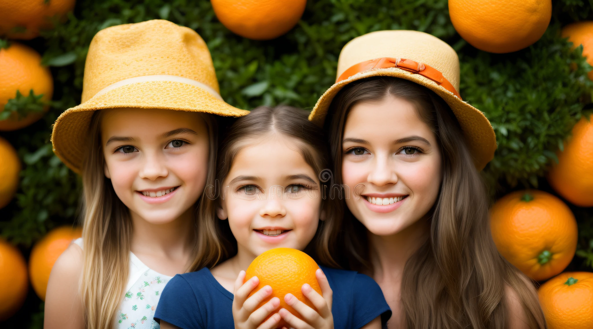 estilo russo, Girl , retrato , BLONDIES long hair with hat, estilo fazendeira, com rolos de feno e trigo , Celeiros, Laranjas. GREEN ORANGES.