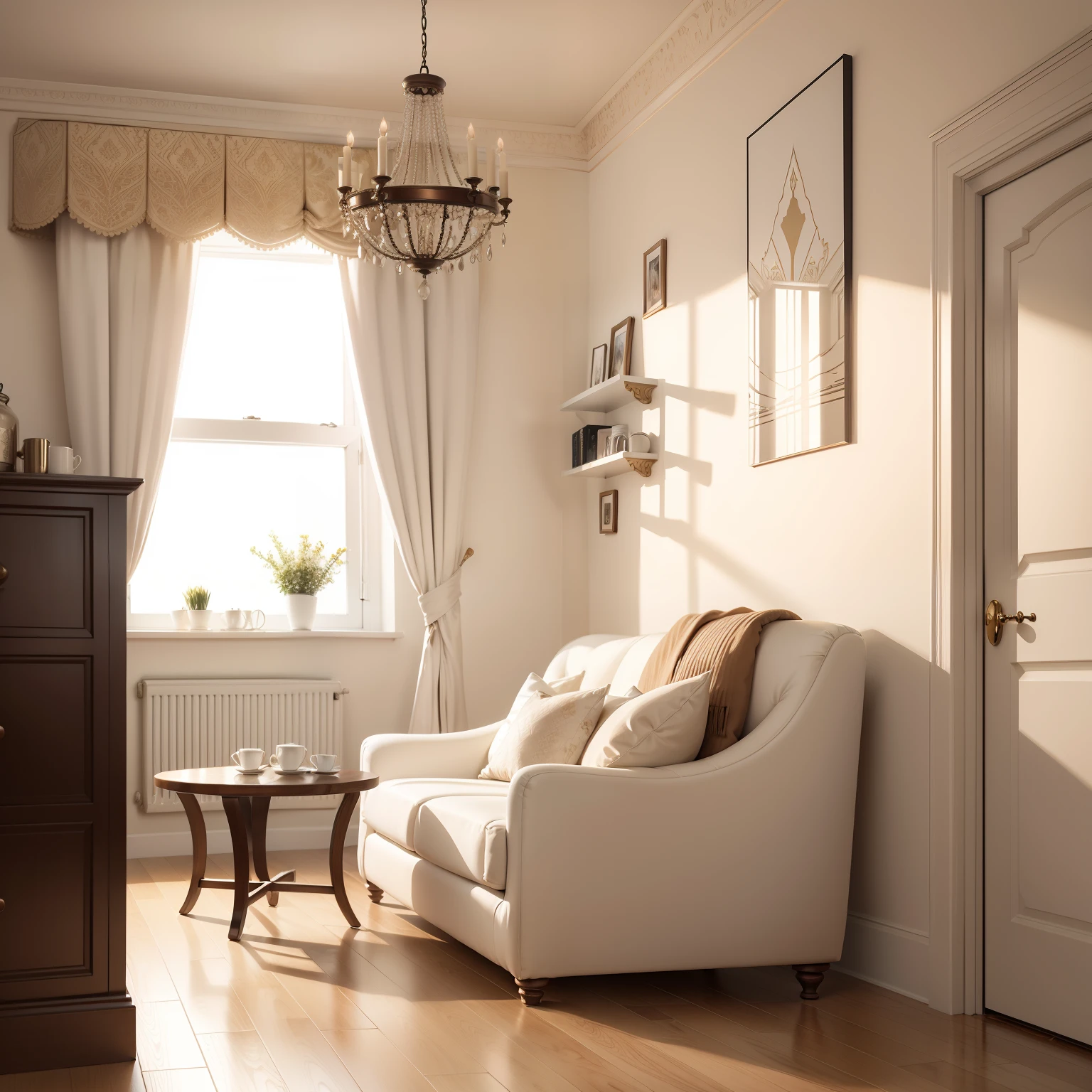 Cream style decoration design，liveroom