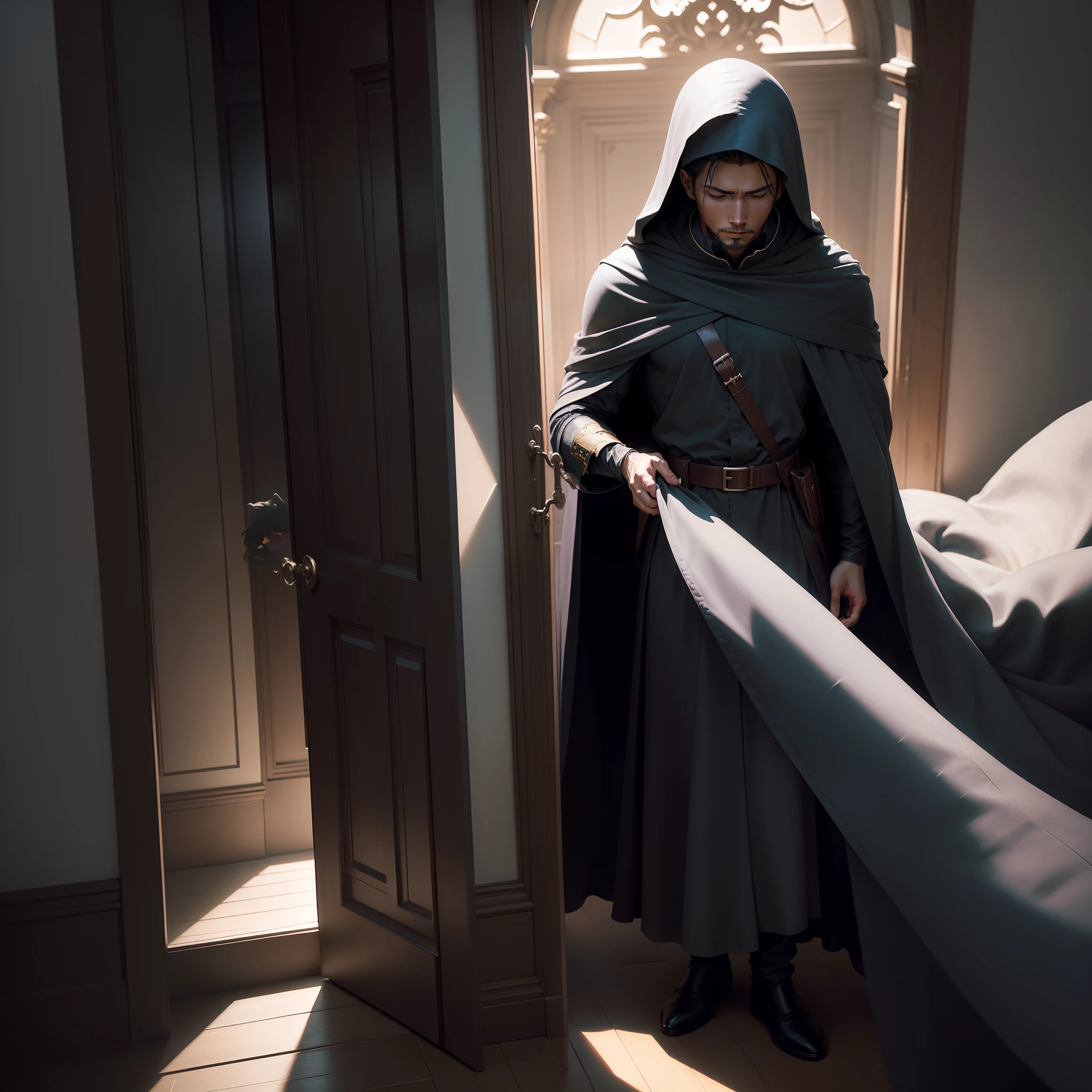 The admiring hero Francis enters the room, where impenetrable darkness reigns. He is imbued with patience and hope, Knowing, that his mission is to save humanity from evil, that envelops their world. In the silence, he hears the rustle of the wind and feels cool, which envelops his body