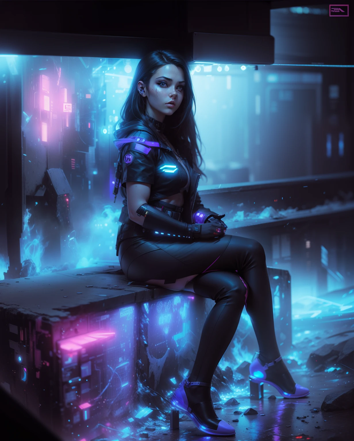 Change background, hot cyberpunk Girl, realistic face, ultra realistic