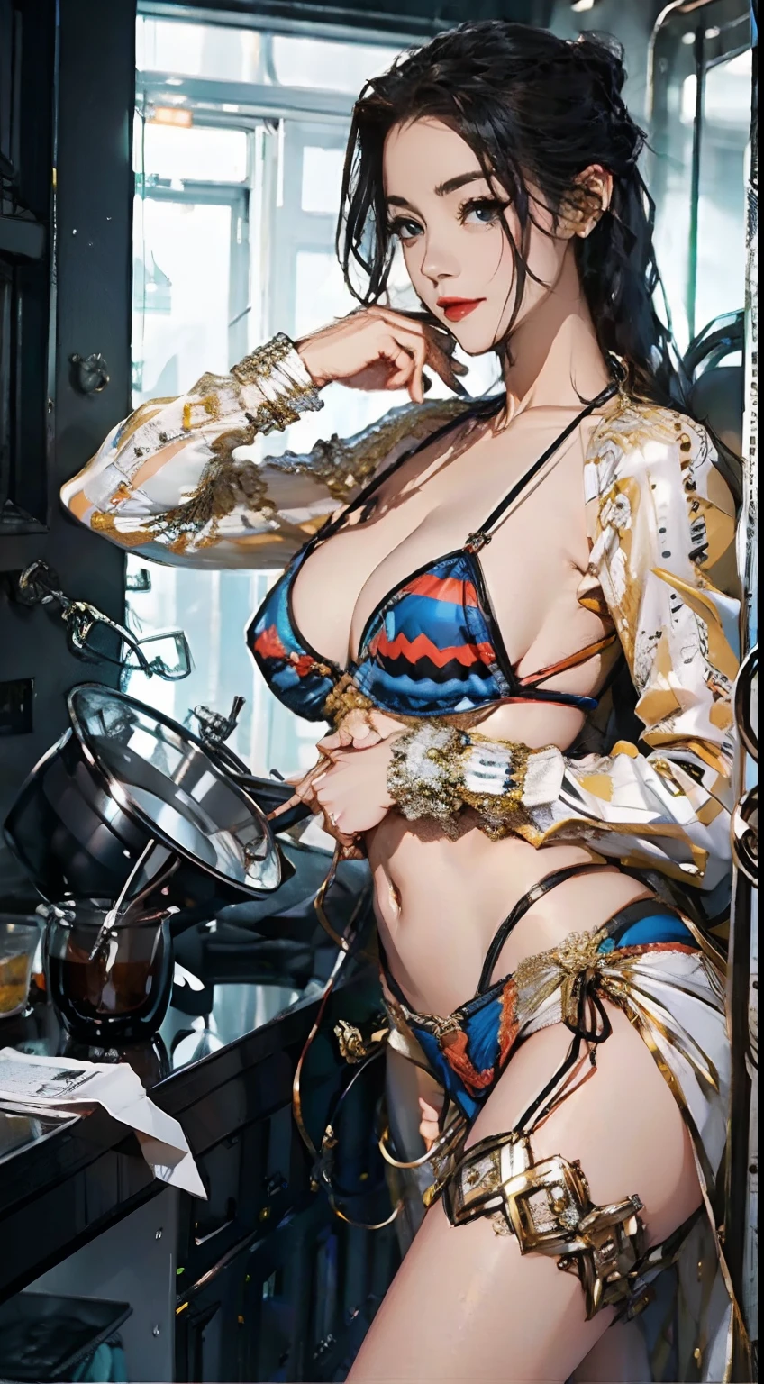1female，Bigchest，stewardess，Raised sexy，The kinky is exposed，Erotic bikini