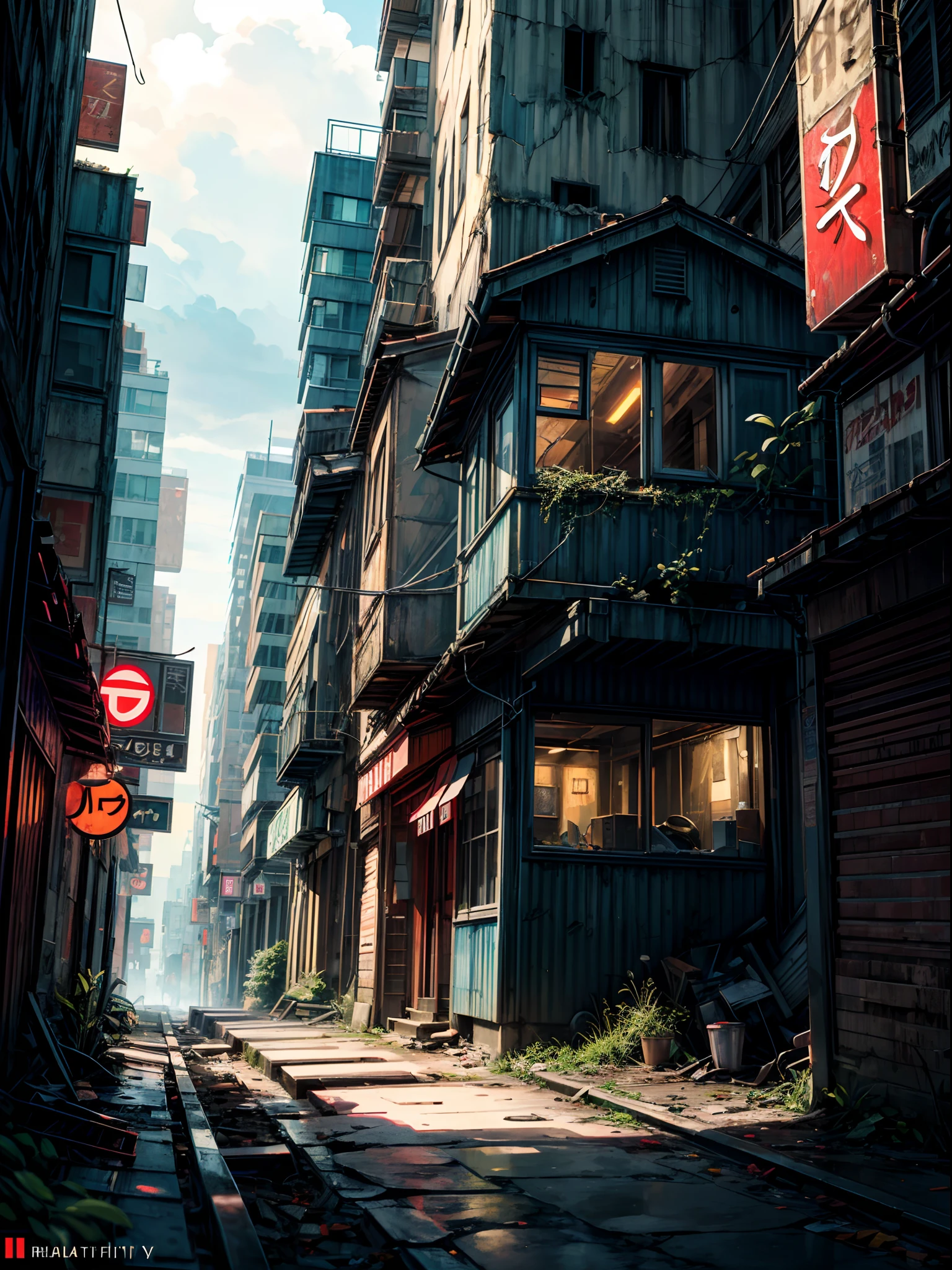 ((masterpiece, best quality:1.3)) ,{{dystopian}},rusty behemoth, post-apocalyptic metropolitan,urban decay, overgrown, vegetation, crumbling infrastructure,grim dark comic style, darkening sky, flickering neon, abandoned street, desolate silence,time -worn graffiti,urealthy grow, despair atmosphere, futurist ruin, ravaged tecnology,lomo photography, 70mm, f/0.8, dof, Bokeh