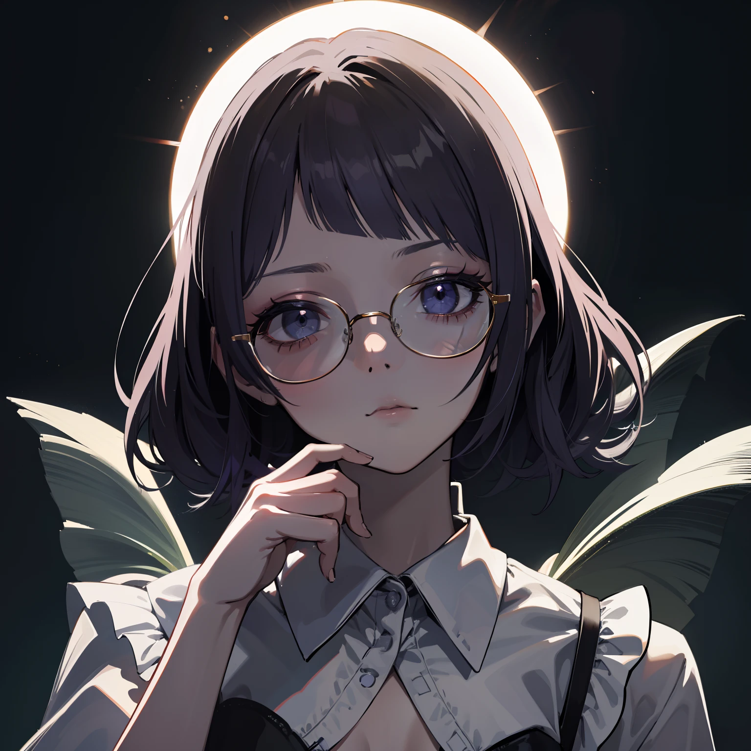 A frustrated look on his face、full body Esbian、wears glasses、maid clothes、look at viewr, Master masterpiece、top-quality、The ultra -The high-definition、Top resolution、ighly detailed、Professional Lighting、CG Illustration、Thin、Very cute、small tits