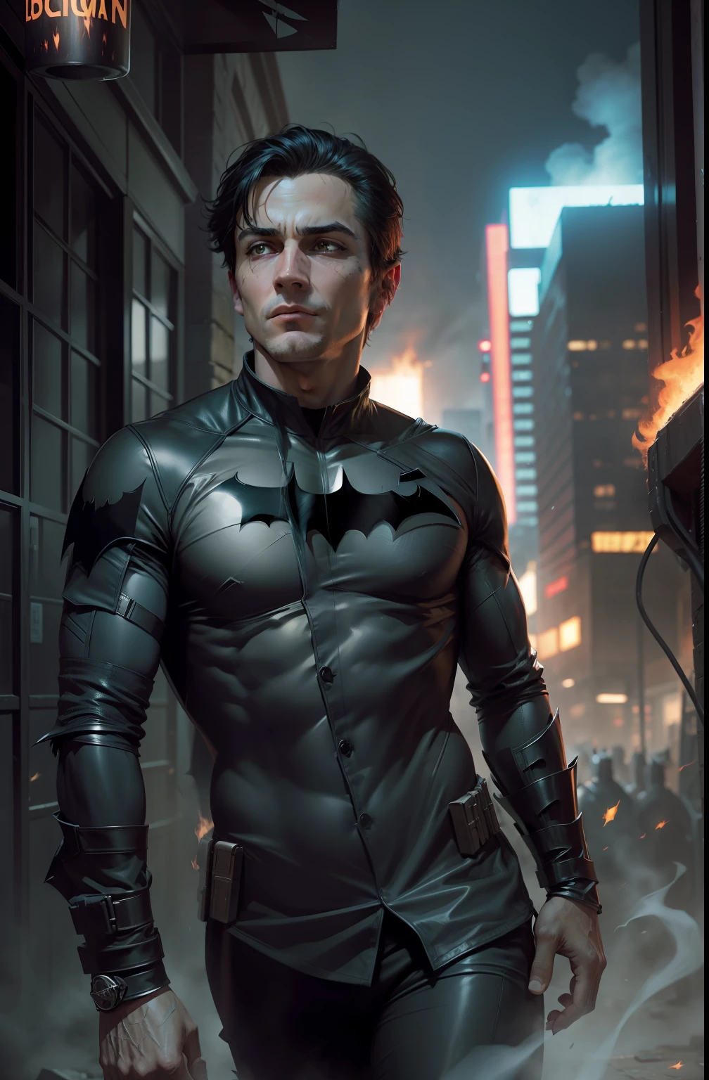 Turn into batman fire background high resolution