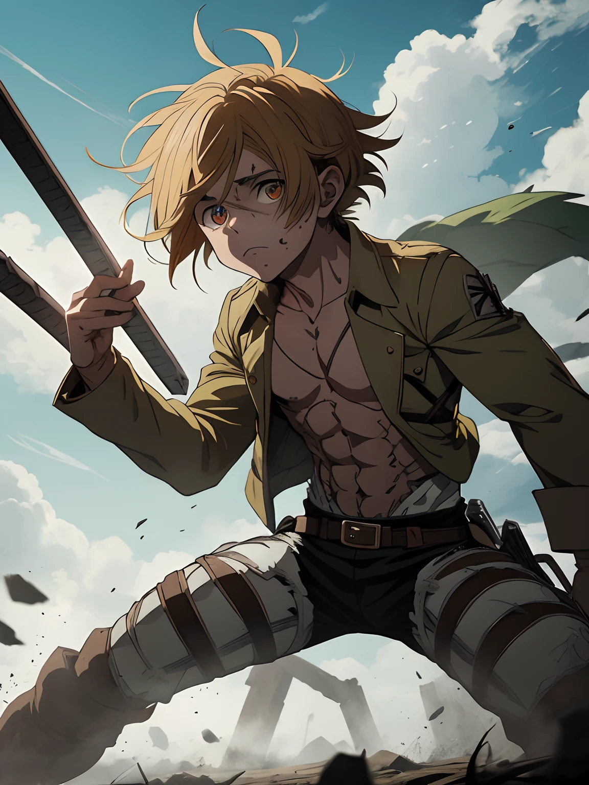 Meliodas (sete pecados capitais) fusão Eren Yeager (Attack on Titan)
