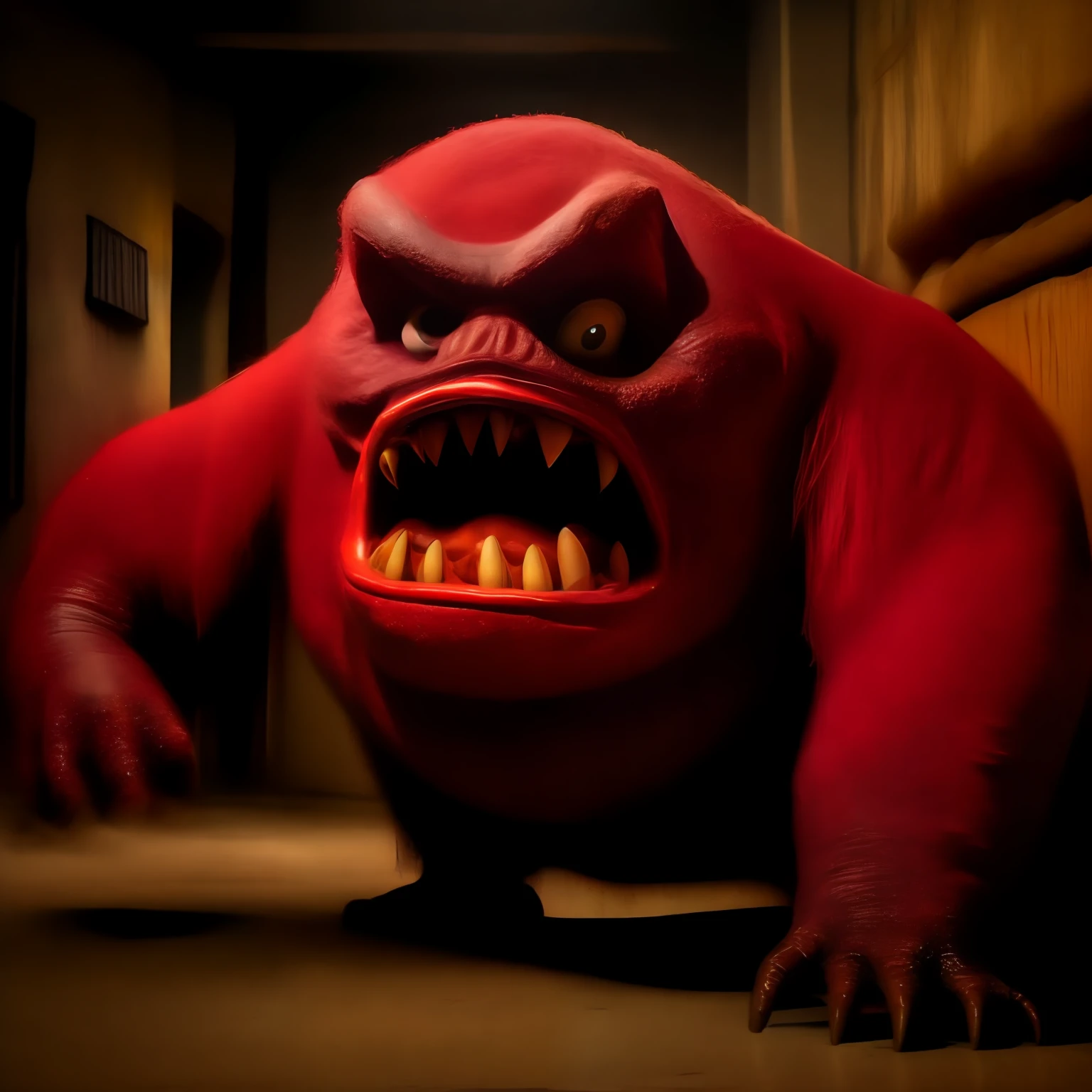 Polvo monstro gigante sangrando