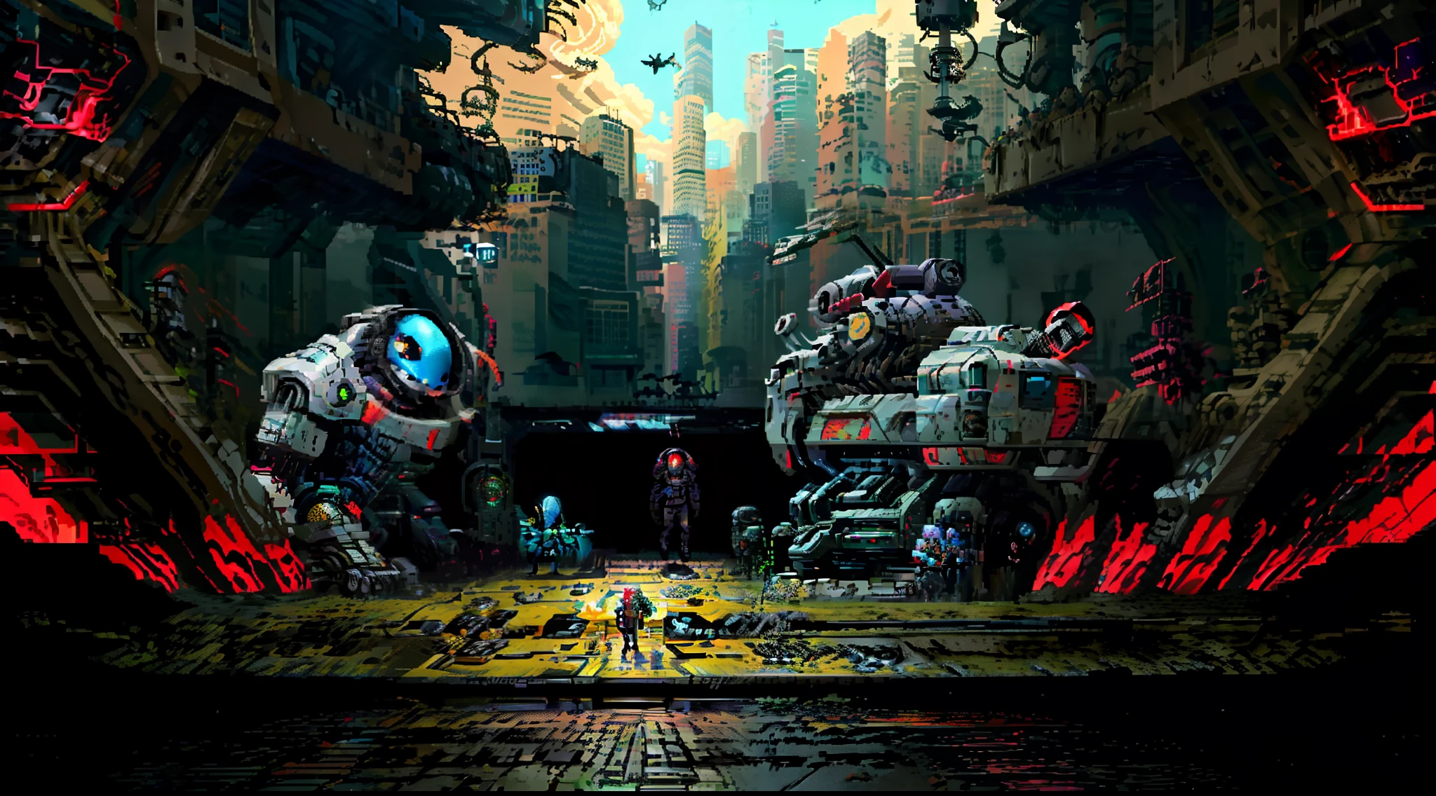 "Develop a highly engaging and visually stunning narrative set against a cyberpunk world setting. Crie uma paisagem urbana ultra detalhada, Filled with dystopian skyscrapers stretching into the clouds, Bright, neon holographic ads that paint the streets with a vibrant palette of futuristic colors. Explore the dark alleys and dark alleys where the secrets of technologically advanced society are shared only in digital whispers.
Nesse mundo de alta tecnologia, where high-quality cybernetic implants are the norm, crie personagens complexos e intrigantes: from hackers with genetic modifications that give them superhuman abilities to break into ultra-secure systems, even private detectives with bionic eyes capable of analyzing crime scenes at a resolution impossible to the human eye.
A trama deve ser um intricado jogo de gato e rato, involving corrupt mega-corporations that control the destinies of the population, technological resistance that seeks to unravel the webs of lies that keep society in check, e uma IA misteriosa que opera nos bastidores, Manipulating Data and Events for an Unknown Purpose.
Your text should capture the dark, futuristic essence of the cyberpunk genre, plunging the reader into a reality where the line between human and machine dissolves, and where the struggle for freedom and truth takes place in the midst of an environment of high digital aesthetics. Prioritize detail and visual atmosphere to create a unique and memorable literary experience that transports audiences into this dystopian and viscerally real universe."