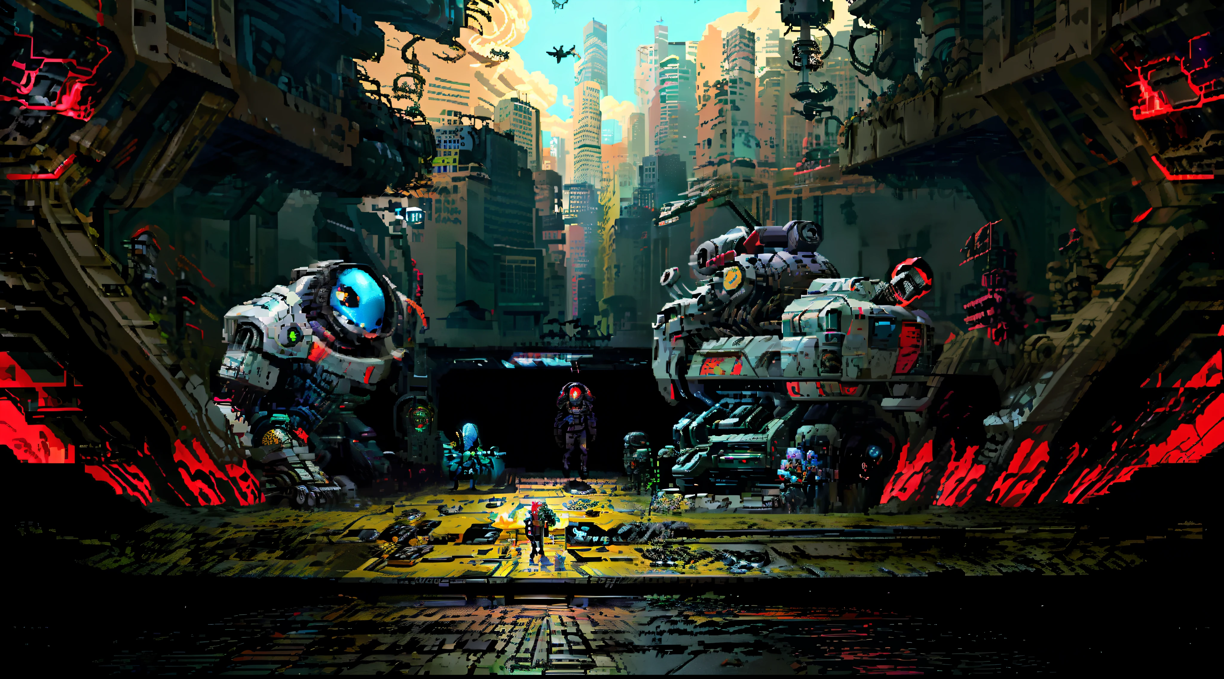 "Develop a highly engaging and visually stunning narrative set against a cyberpunk world setting. Crie uma paisagem urbana ultra detalhada, Filled with dystopian skyscrapers stretching into the clouds, Bright, neon holographic ads that paint the streets with a vibrant palette of futuristic colors. Explore the dark alleys and dark alleys where the secrets of technologically advanced society are shared only in digital whispers.
Nesse mundo de alta tecnologia, where high-quality cybernetic implants are the norm, crie personagens complexos e intrigantes: from hackers with genetic modifications that give them superhuman abilities to break into ultra-secure systems, even private detectives with bionic eyes capable of analyzing crime scenes at a resolution impossible to the human eye.
A trama deve ser um intricado jogo de gato e rato, involving corrupt mega-corporations that control the destinies of the population, technological resistance that seeks to unravel the webs of lies that keep society in check, e uma IA misteriosa que opera nos bastidores, Manipulating Data and Events for an Unknown Purpose.
Your text should capture the dark, futuristic essence of the cyberpunk genre, plunging the reader into a reality where the line between human and machine dissolves, and where the struggle for freedom and truth takes place in the midst of an environment of high digital aesthetics. Prioritize detail and visual atmosphere to create a unique and memorable literary experience that transports audiences into this dystopian and viscerally real universe."
