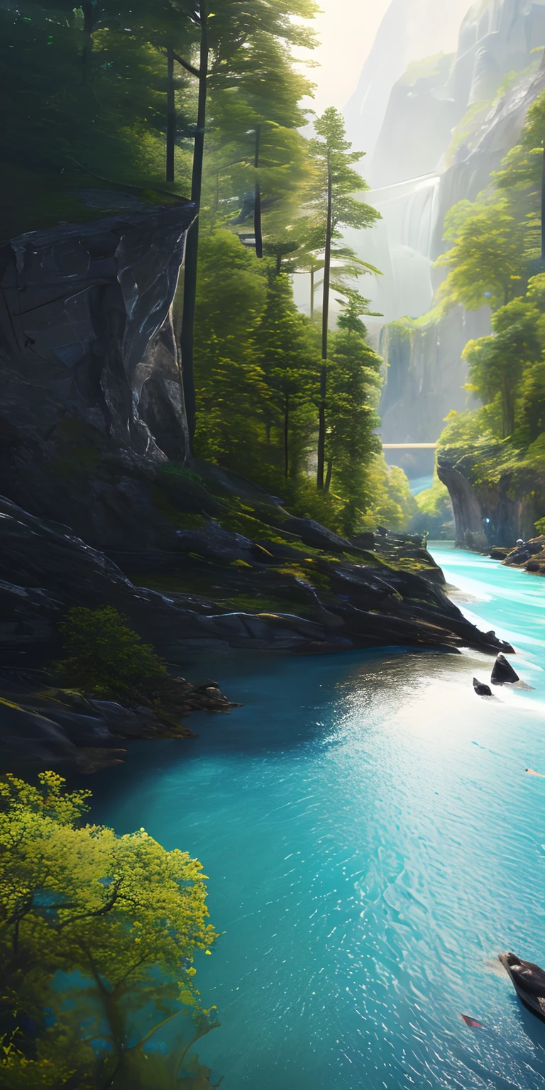 masutepiece, Best Quality, High quality, the Extremely Detailed CG Unity 8K Wallpapers, scenic, takeout,florals, clouds, tag, No humans, mont, scenic, Eau, The tree, yuki, cascades, cliff, Nature, lake, River, flake,award - winning photo, Bokeh, depth of fields, nffsw, florals, chromatic abberation ,Photorealsitic,Extremely detailed, trends in the art station, CGoncil Trends, complex, high detailing, drama, Art by Midjourney