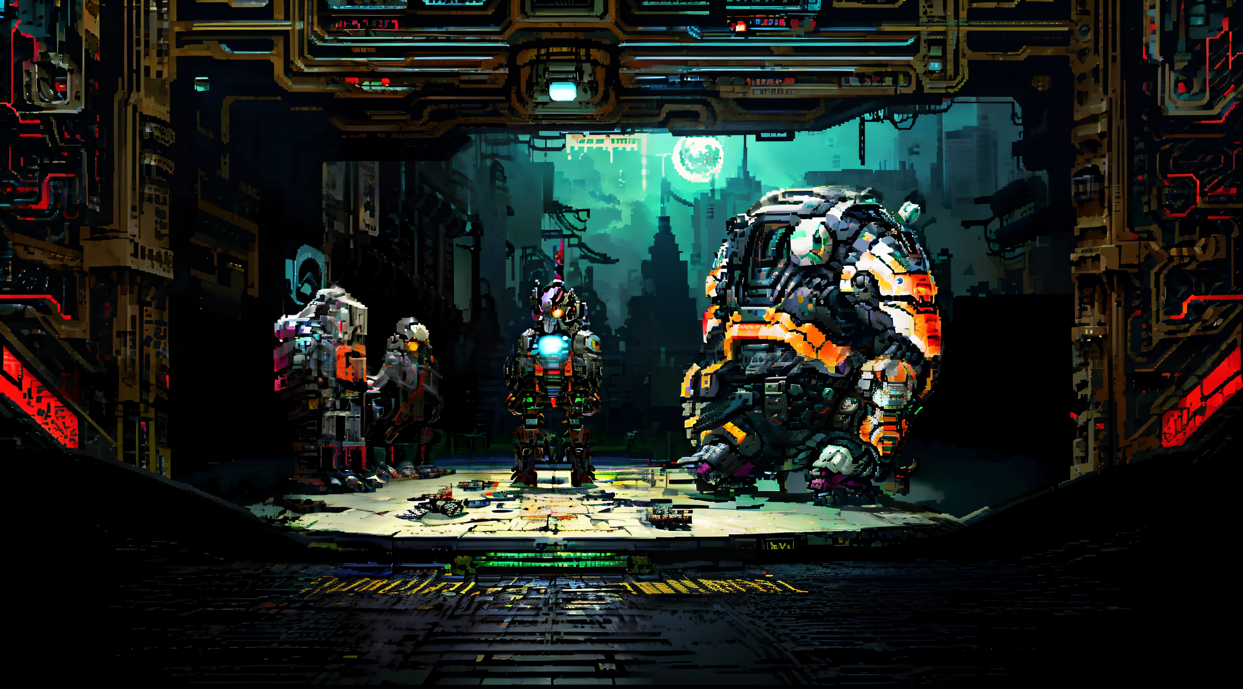 "Develop a highly engaging and visually stunning narrative set against a cyberpunk world setting. Crie uma paisagem urbana ultra detalhada, Filled with dystopian skyscrapers stretching into the clouds, Bright, neon holographic ads that paint the streets with a vibrant palette of futuristic colors. Explore the dark alleys and dark alleys where the secrets of technologically advanced society are shared only in digital whispers.

Nesse mundo de alta tecnologia, where high-quality cybernetic implants are the norm, crie personagens complexos e intrigantes: from hackers with genetic modifications that give them superhuman abilities to break into ultra-secure systems, even private detectives with bionic eyes capable of analyzing crime scenes at a resolution impossible to the human eye.

A trama deve ser um intricado jogo de gato e rato, involving corrupt mega-corporations that control the destinies of the population, technological resistance that seeks to unravel the webs of lies that keep society in check, e uma IA misteriosa que opera nos bastidores, Manipulating Data and Events for an Unknown Purpose.

Your text should capture the dark, futuristic essence of the cyberpunk genre, plunging the reader into a reality where the line between human and machine dissolves, and where the struggle for freedom and truth takes place in the midst of an environment of high digital aesthetics. Prioritize detail and visual atmosphere to create a unique and memorable literary experience that transports audiences into this dystopian and viscerally real universe."