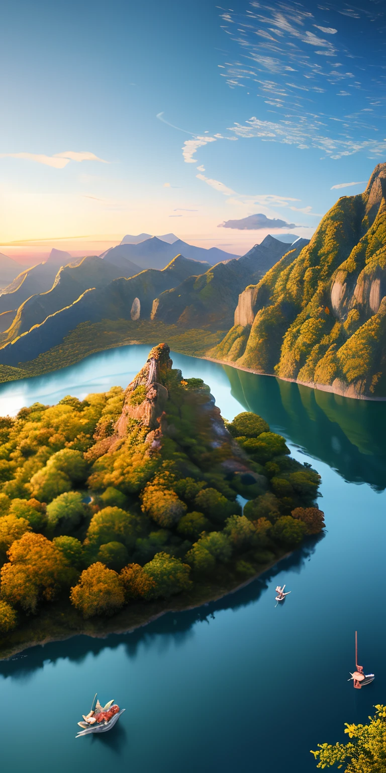 masutepiece, Best Quality, High quality, the Extremely Detailed CG Unity 8K Wallpapers, scenic, takeout,florals, clouds, tag, No humans, mont, scenic, Eau, The tree, yuki, cascades, cliff, Nature, lake, River, flake,award - winning photo, Bokeh, depth of fields, nffsw, florals, chromatic abberation ,Photorealsitic,Extremely detailed, trends in the art station, CGoncil Trends, complex, high detailing, drama, Art by Midjourney