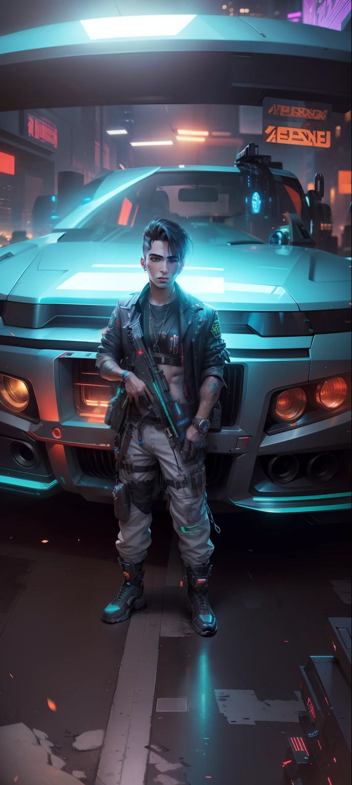 Cyberpunk handsome boy , realistic face , 8k high resolution.
