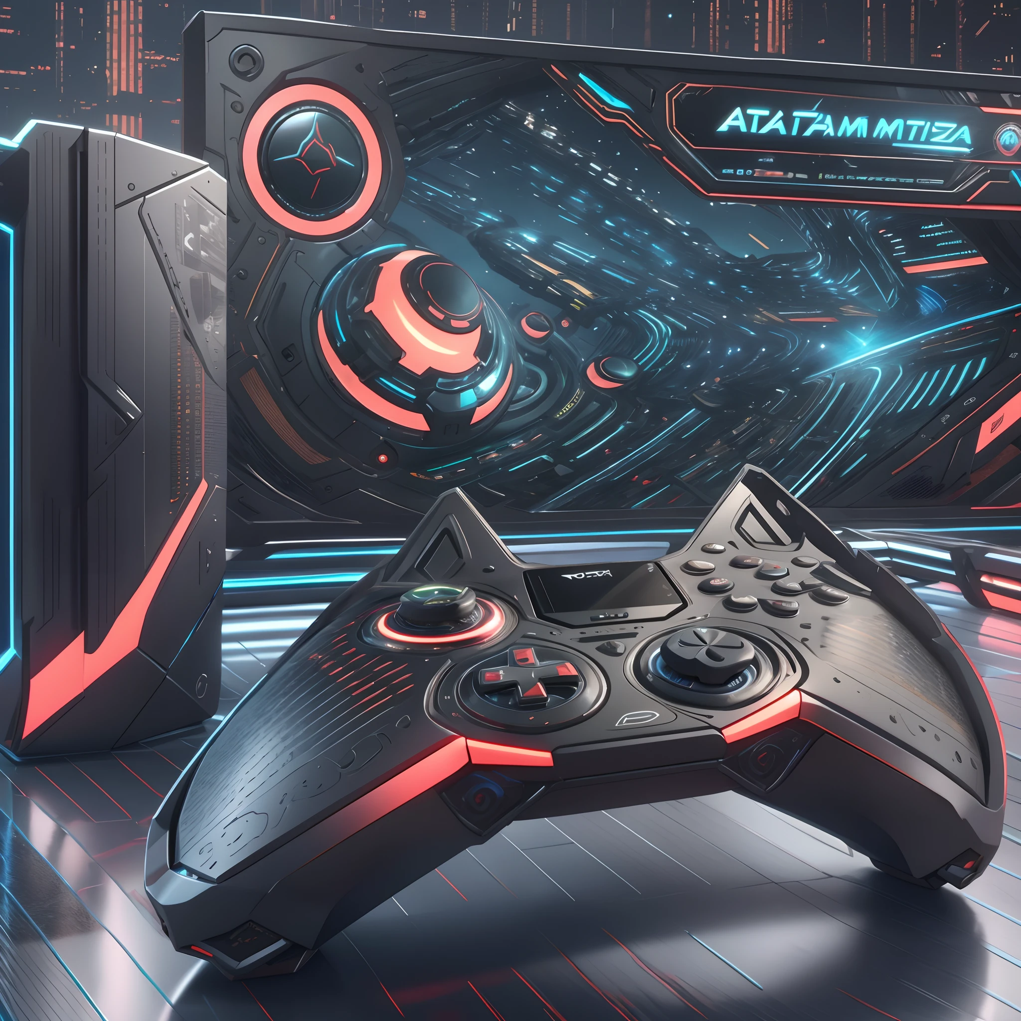 Imagine a gaming experience beyond anything you've ever experienced before, Com o Evolux Quantum Console, We take entertainment to a whole new level, This next-generation video game console is the pinnacle of technological ingenuity, Combining unparalleled performance, realismo impressionante e jogabilidade imersiva,
Console futurista, Revolutionary gaming experience, Unparalleled performance, Realismo impressionante, jogabilidade imersiva, Futuristic Design, metallic finish, Ergonomic wireless control, Tecnologia de ponta, Hyper-realistic graphics, vivid textures, Taxas de quadros suaves, Tecnologia de som espacial, 3D surround audio, Extensa biblioteca de jogos, Exclusive titles, Multijogador online, Conectividade de alta velocidade,
qualidade: high-definition, ultra-realistic, Vanguarda, Estilo: Futuristic, Cyberpunk, nervoso, Cor: vibrante, Paleta futurista.