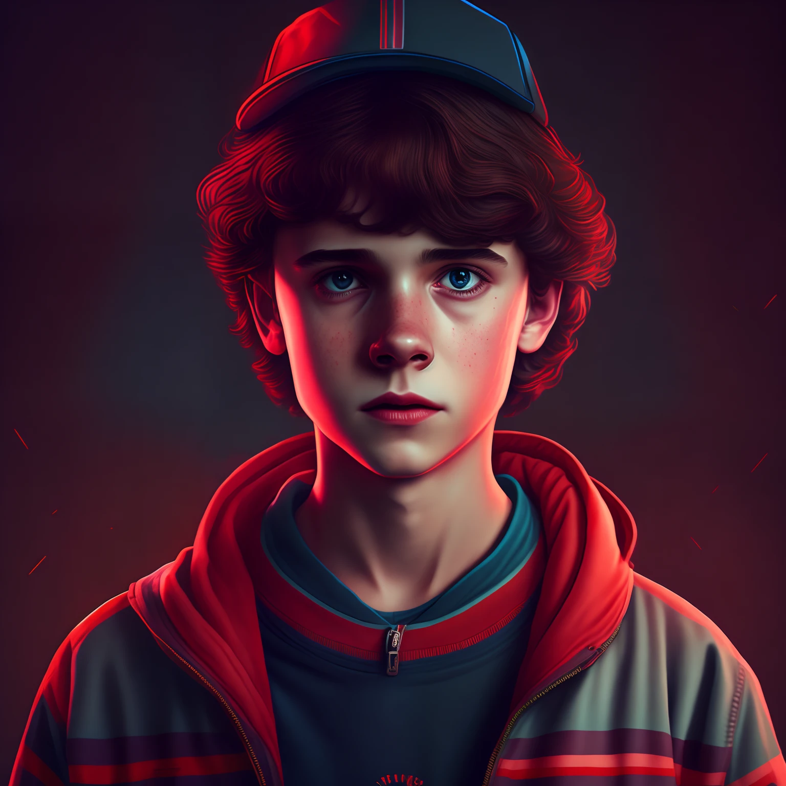 personagem homem adolescente de stranger things, muito detalhado 4k, visual descolado