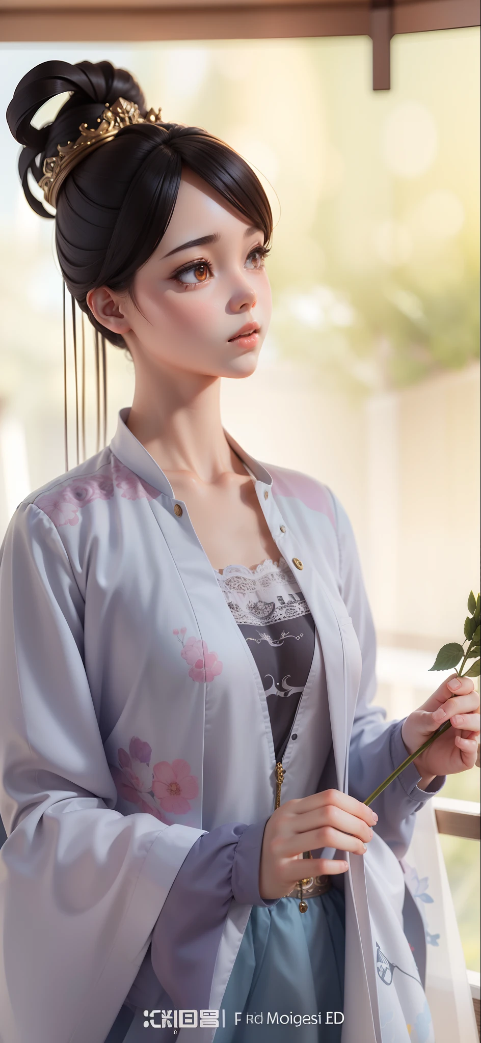 Masterpiece, best quality, super detail, (full body: 1.2), 1girl, chibi, 3d rendering, Q printmaking style, 8 k cartoon illustration, official artwork
